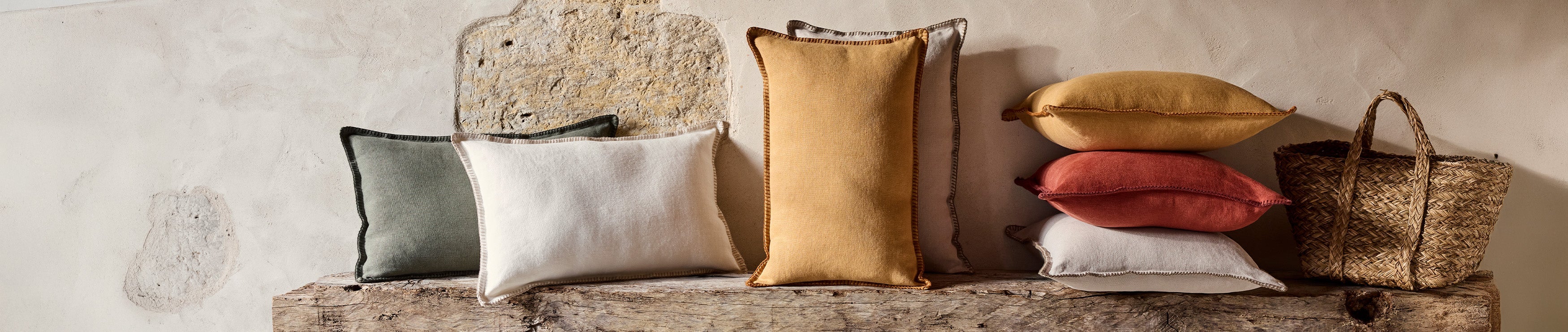 Housse de coussin SILENE ivoire et taupe