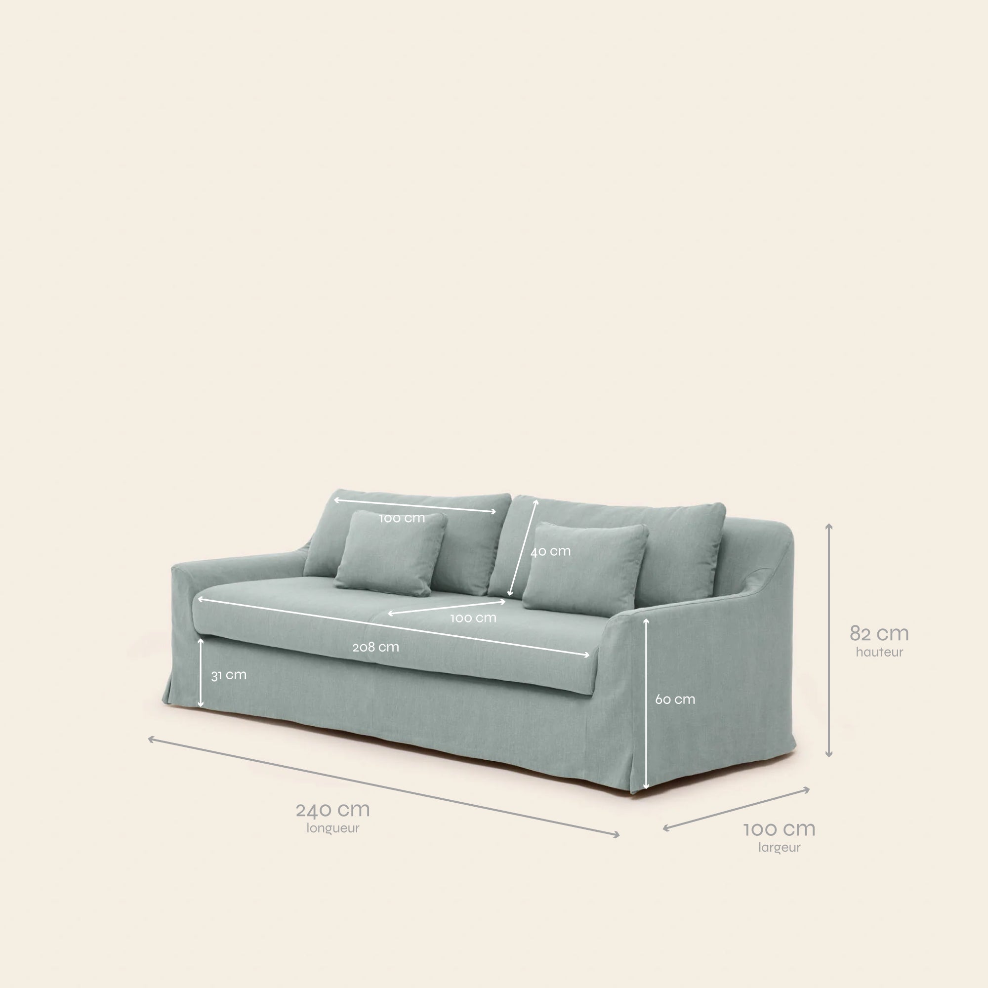 3-Sitzer-Sofa CLARIBEL Barbate Cetadon