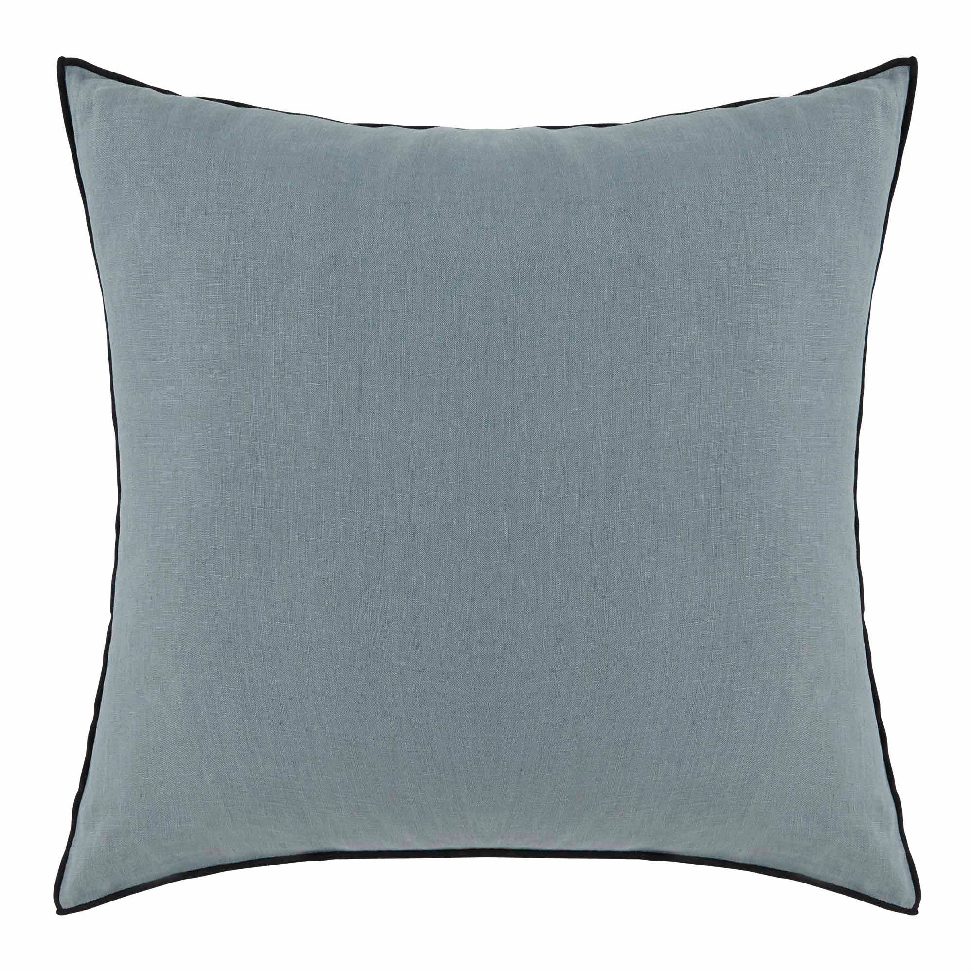 Housse de coussin CARLINA Vert de gris et bourdon noir