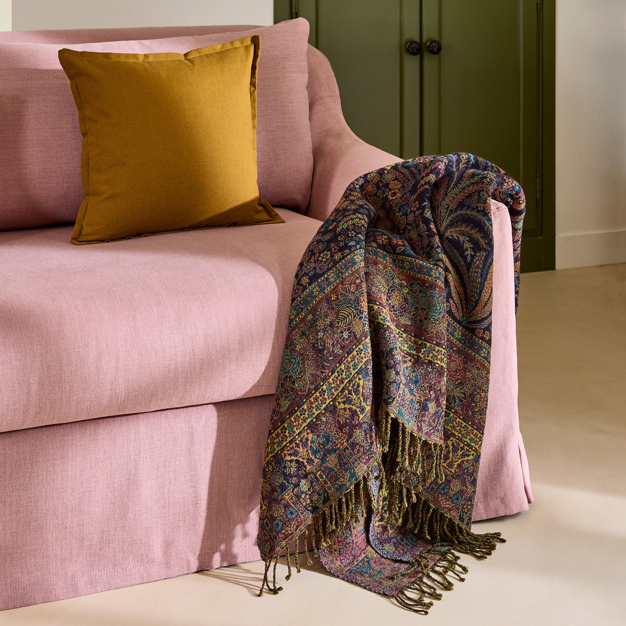 Plaid MAGDI noir et multicolore