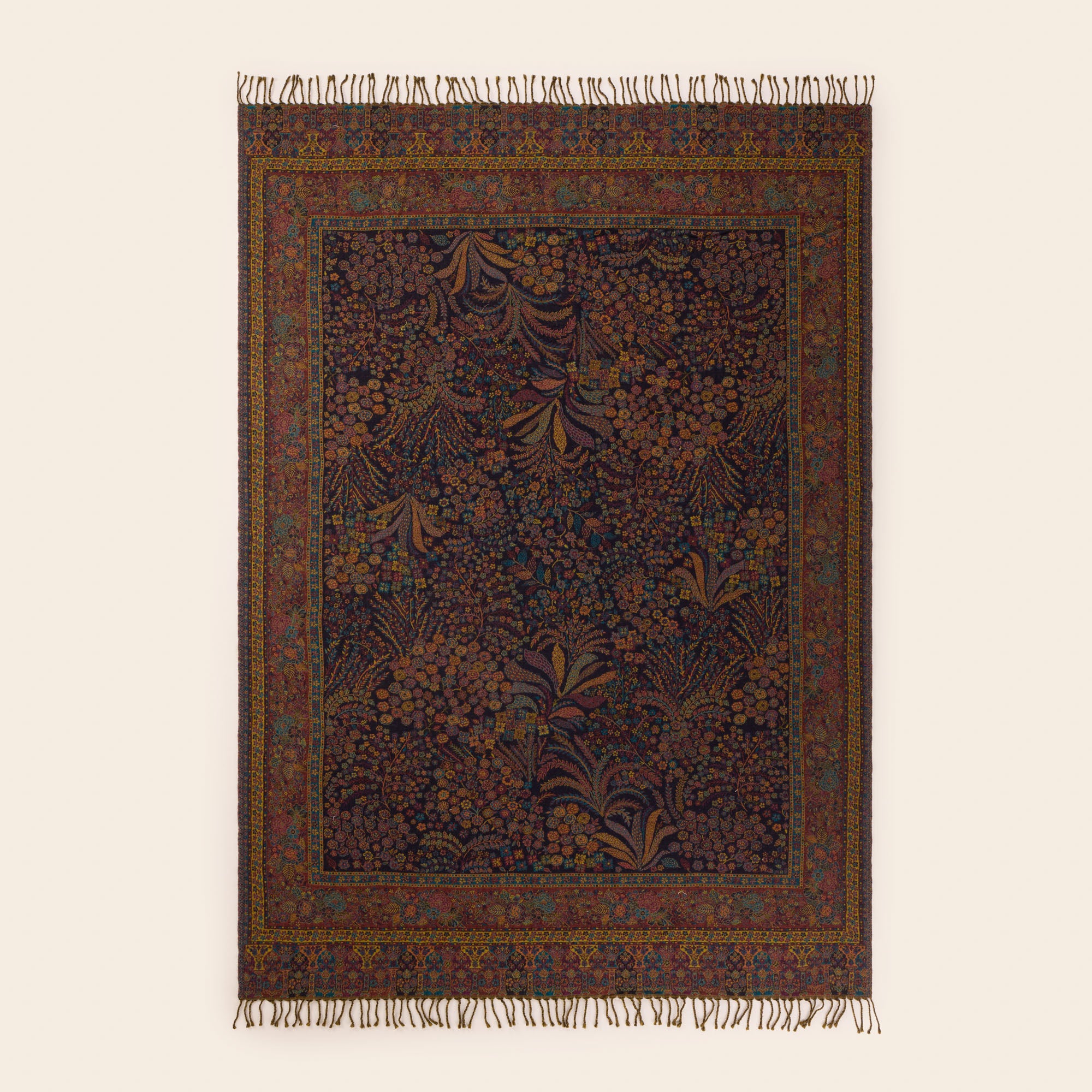 MAGDI schwarze und mehrfarbige Decke