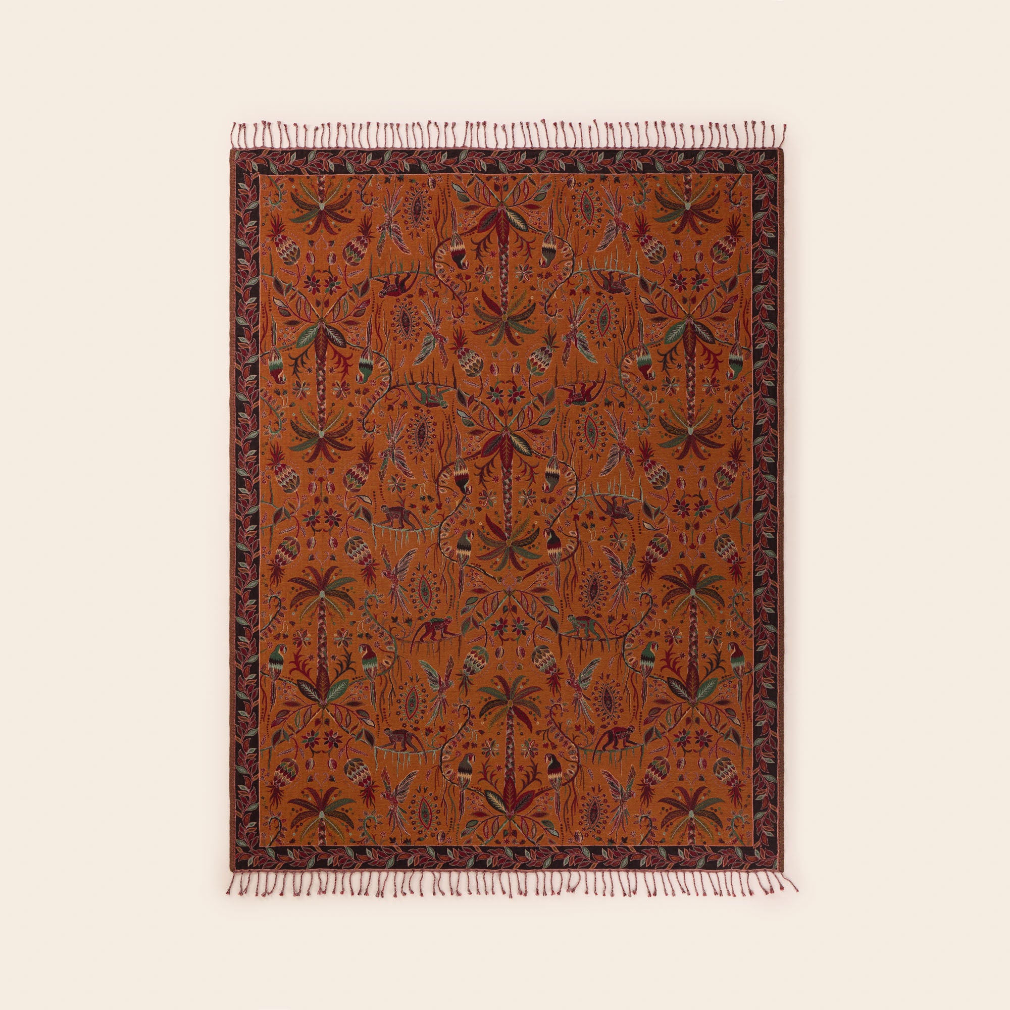 SUNDARI coperta arancione e multicolore