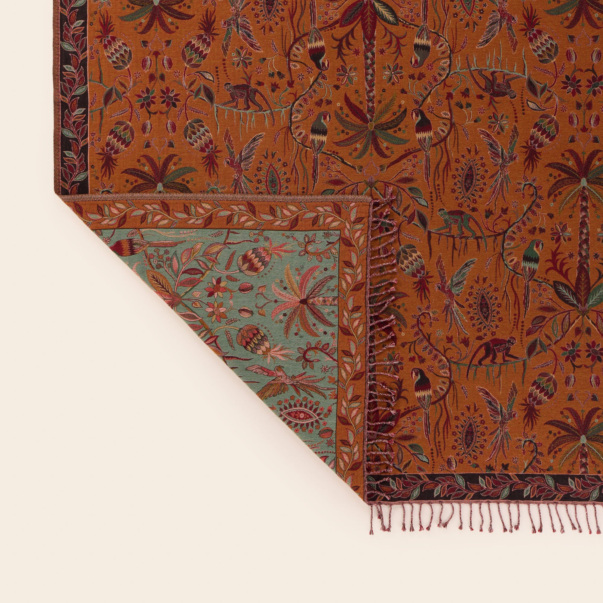 SUNDARI coperta arancione e multicolore