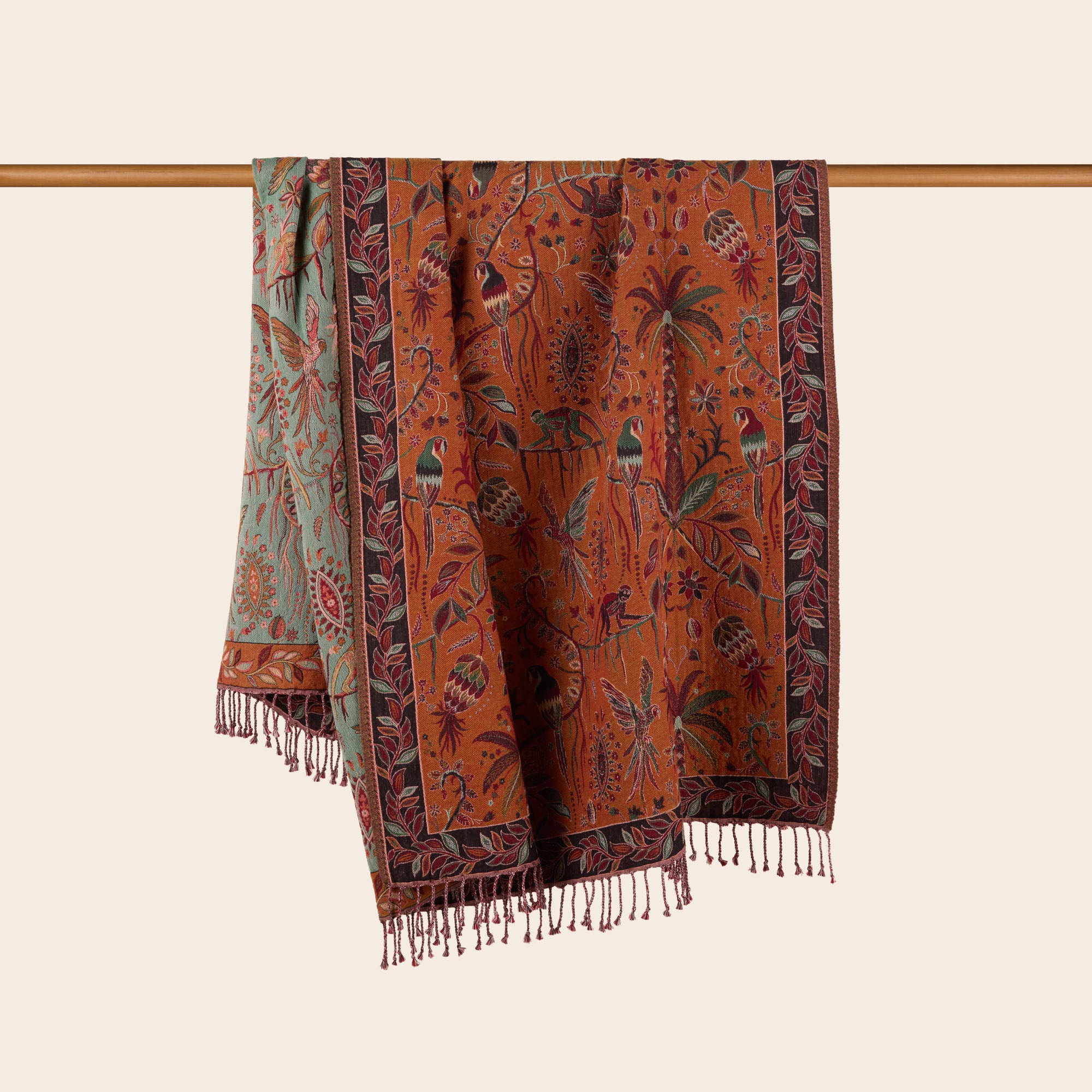 SUNDARI coperta arancione e multicolore