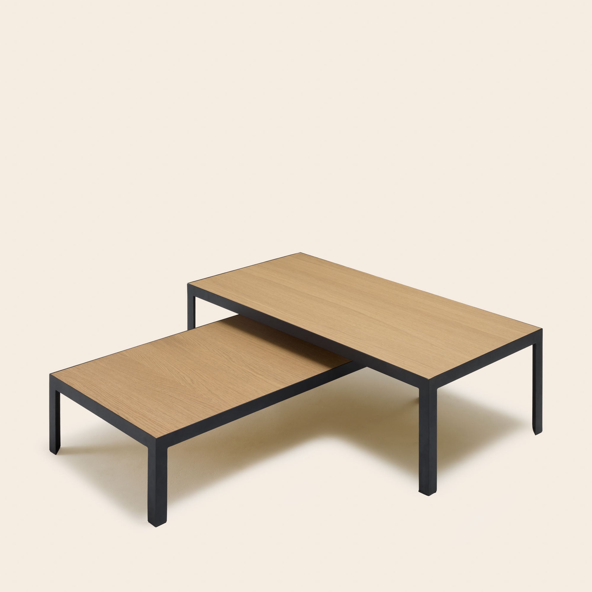 Table basse ORELIA 25cm bois et métal noir