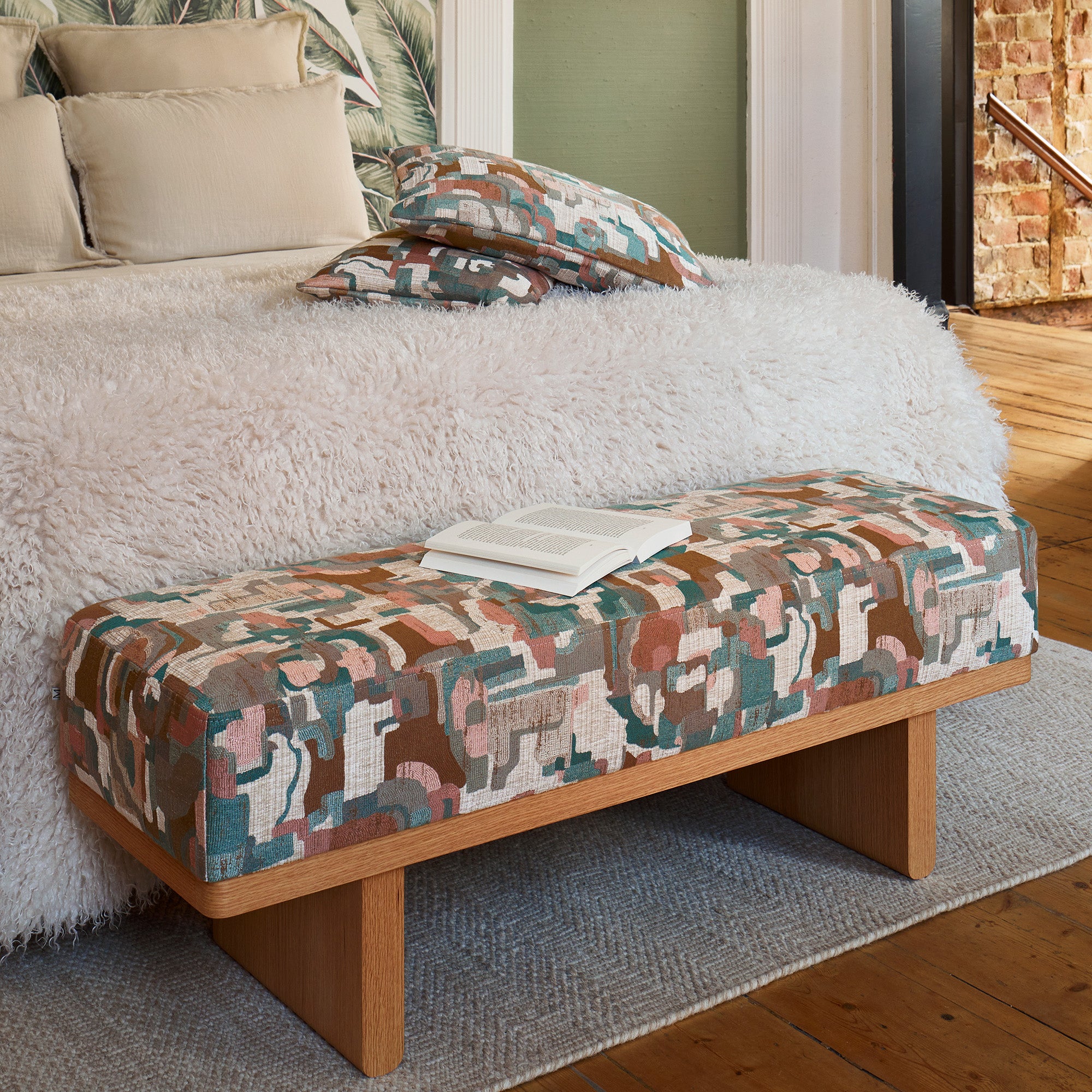 Banc ANCA beige et multicolore | mobile_slider