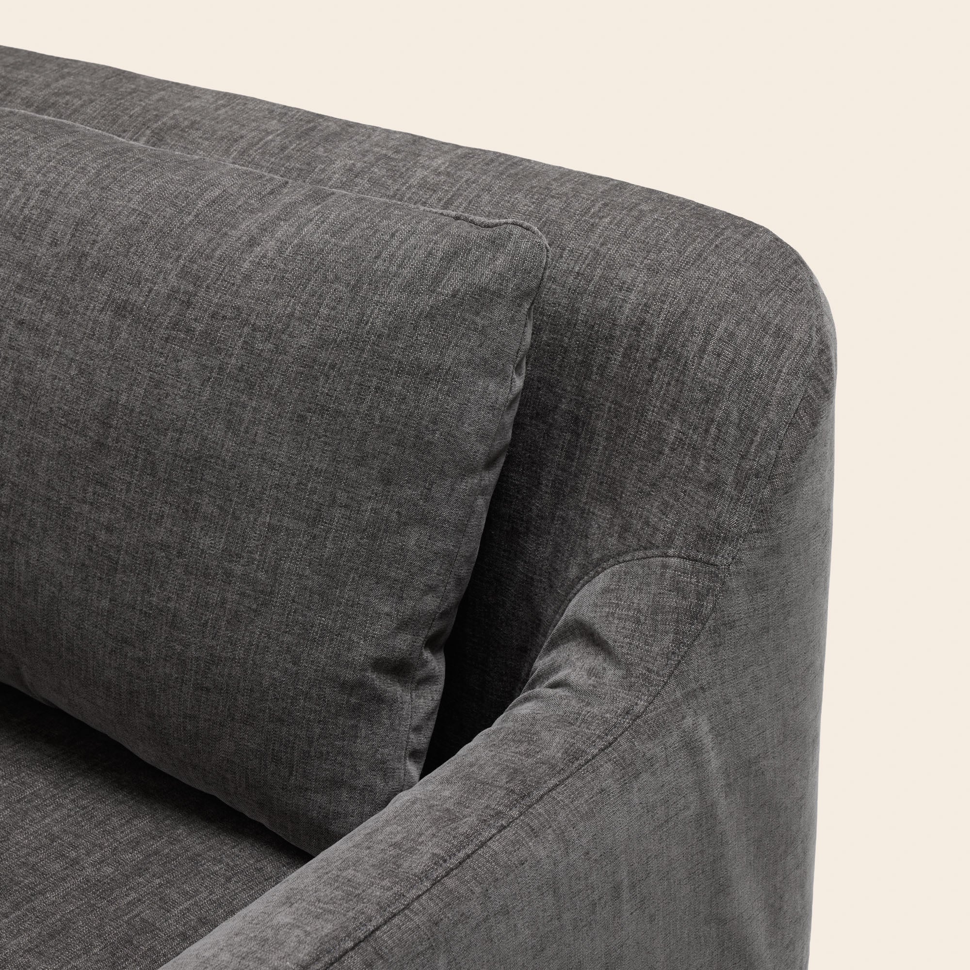 CLARIBEL 2,5-Sitzer-Sofa aus graphitgrauem Chenille