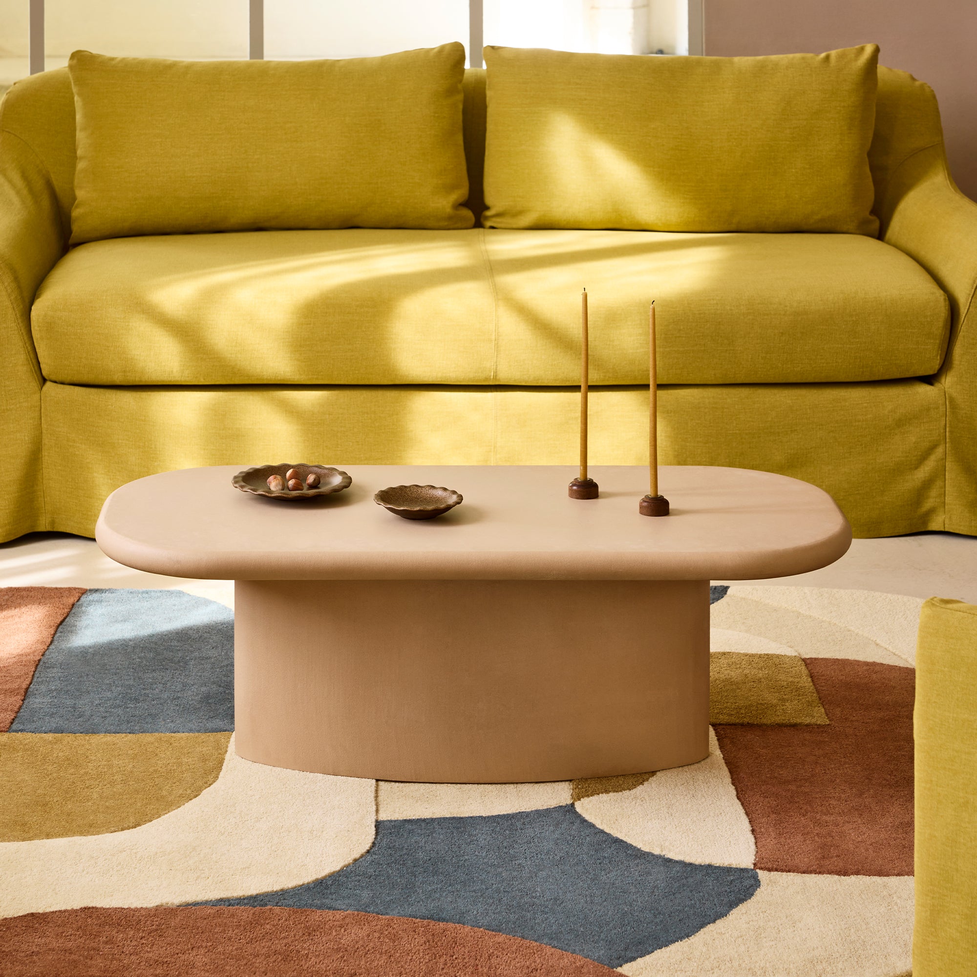 CLARIBEL 2,5-Sitzer-Sofa aus Curry-Leinen