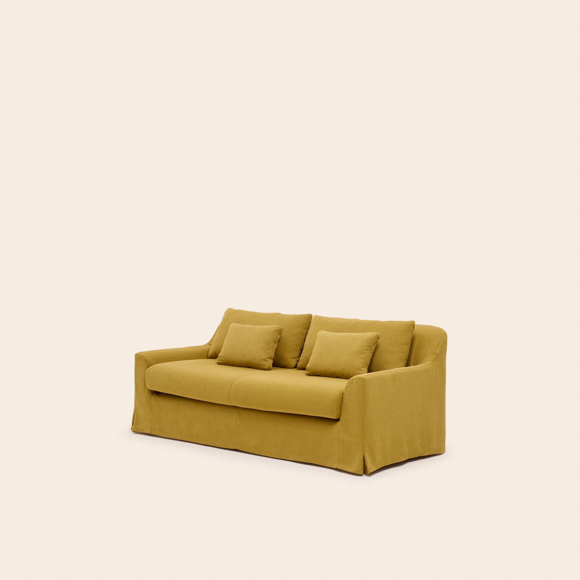 CLARIBEL 2,5-Sitzer-Sofa aus Curry-Leinen