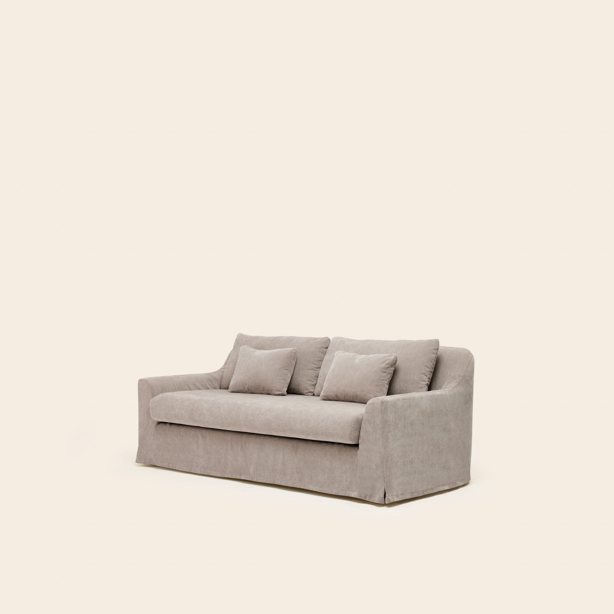 CLARIBEL 2,5-Sitzer-Sofa aus Chenille, taupefarben glasiert