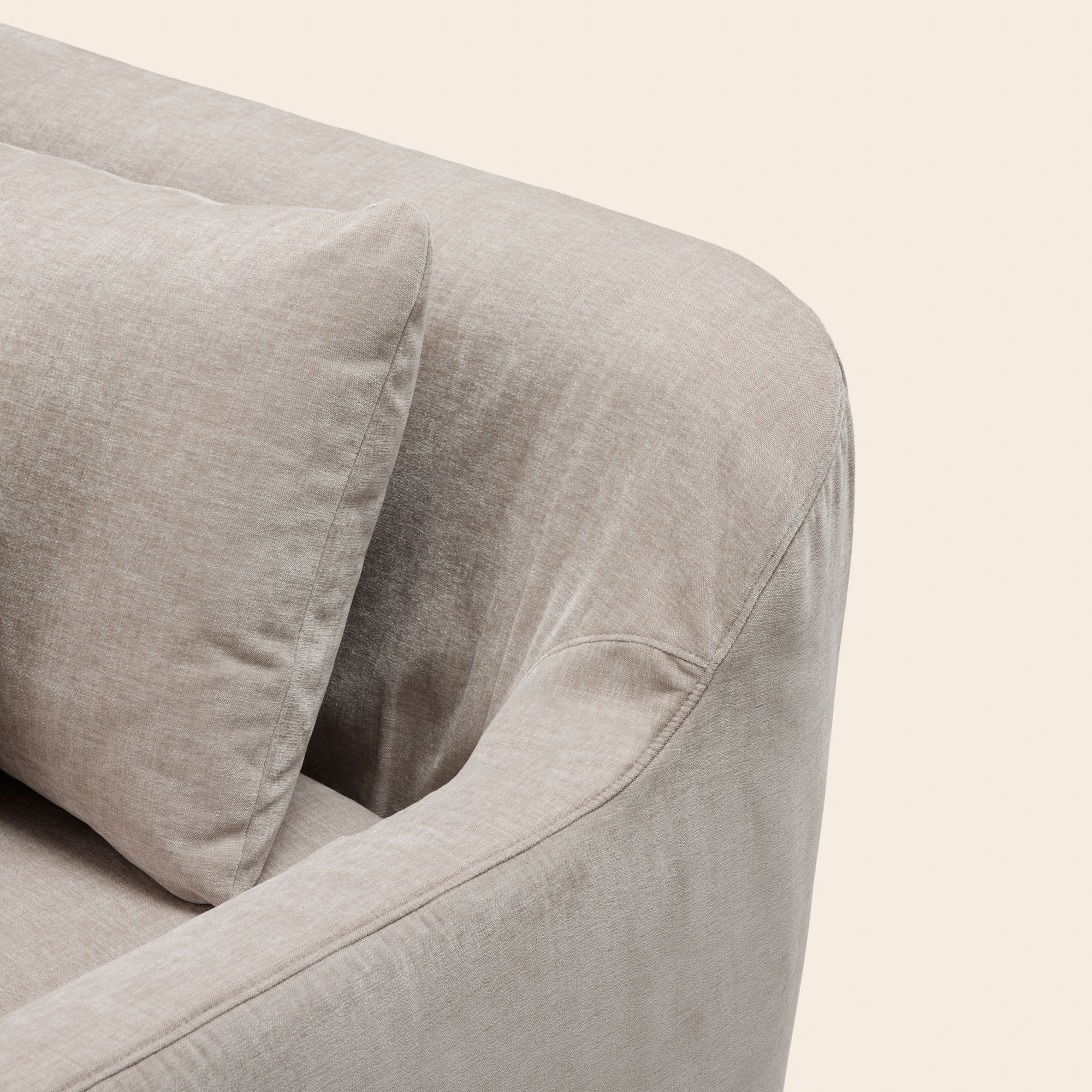 CLARIBEL 2,5-Sitzer-Sofa aus Chenille, taupefarben glasiert