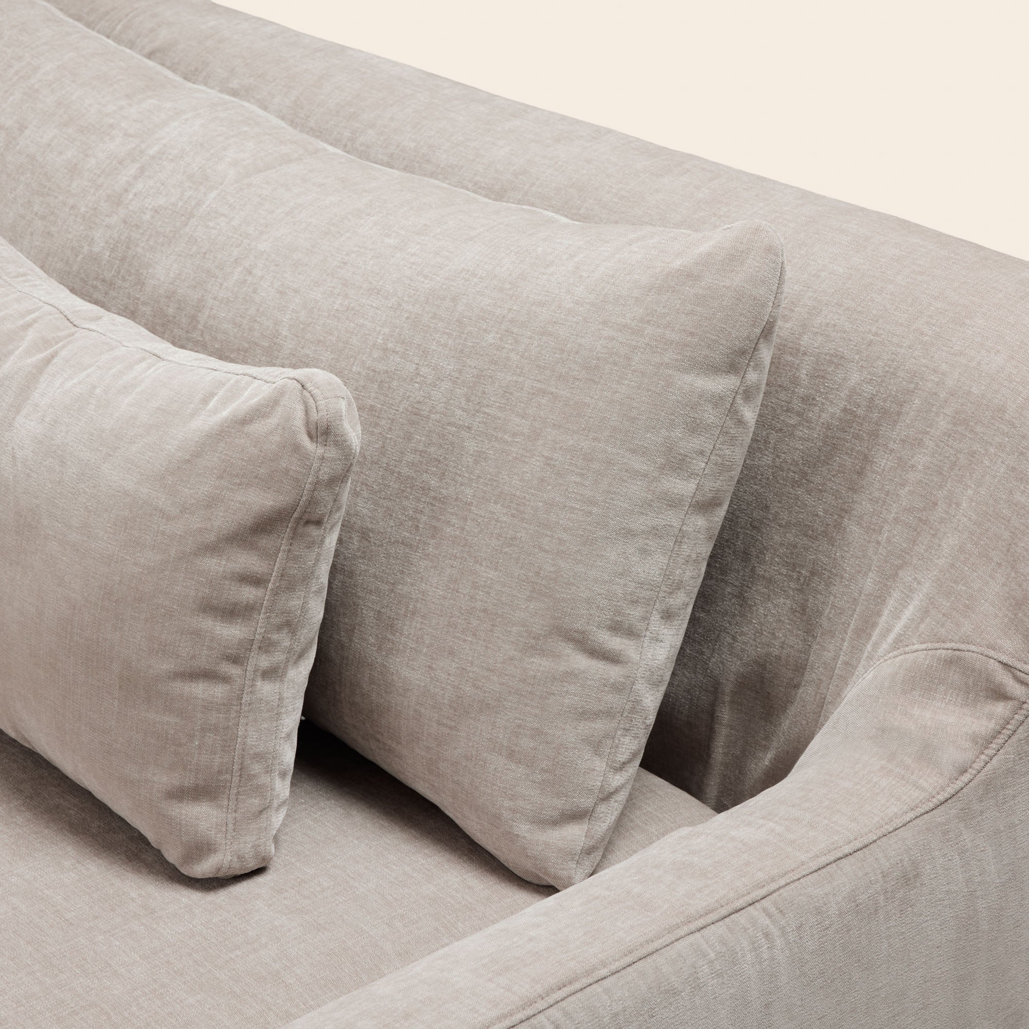 CLARIBEL 2,5-Sitzer-Sofa aus Chenille, taupefarben glasiert