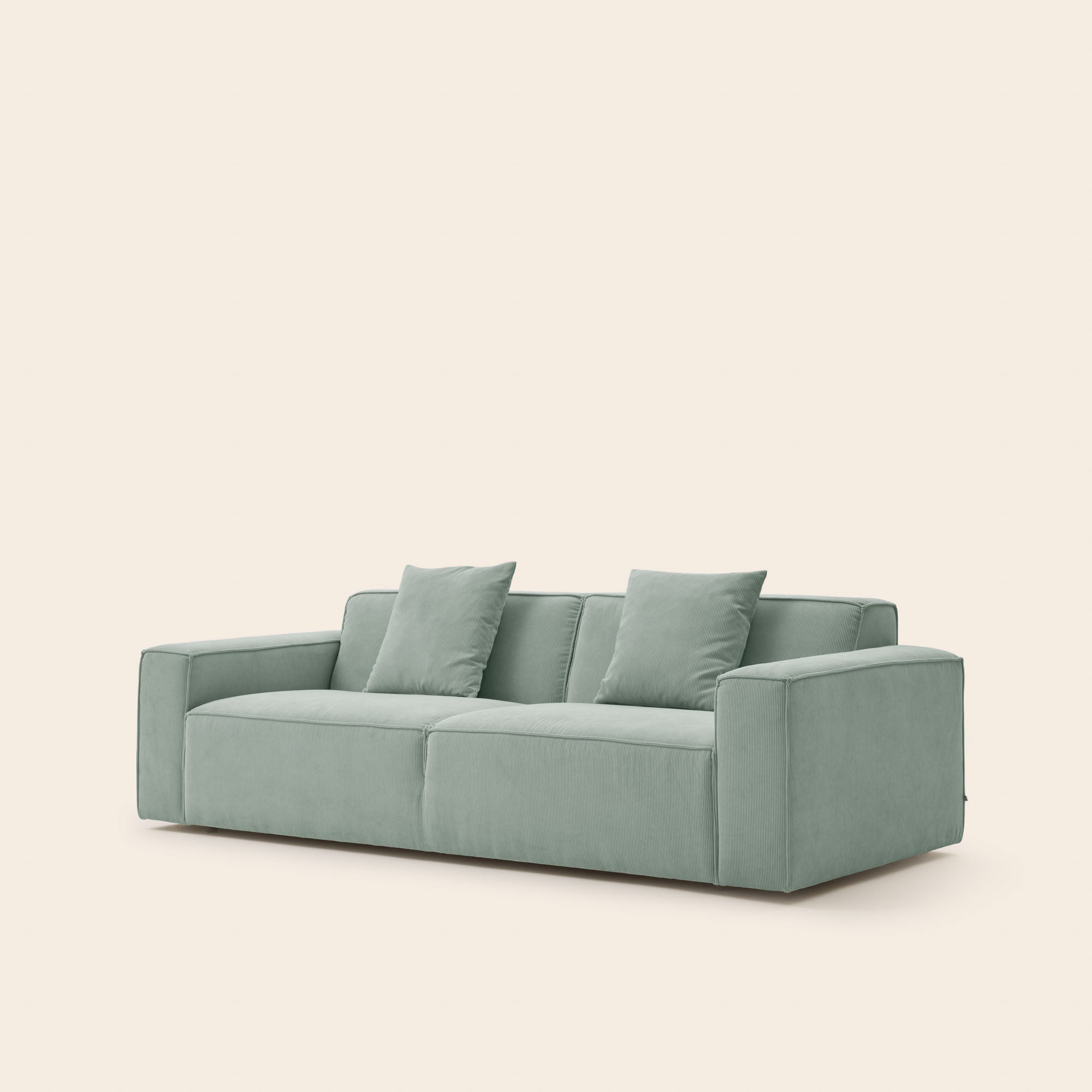 2,5-Sitzer-Sofa DYONIS profilo gerippt grüngrau