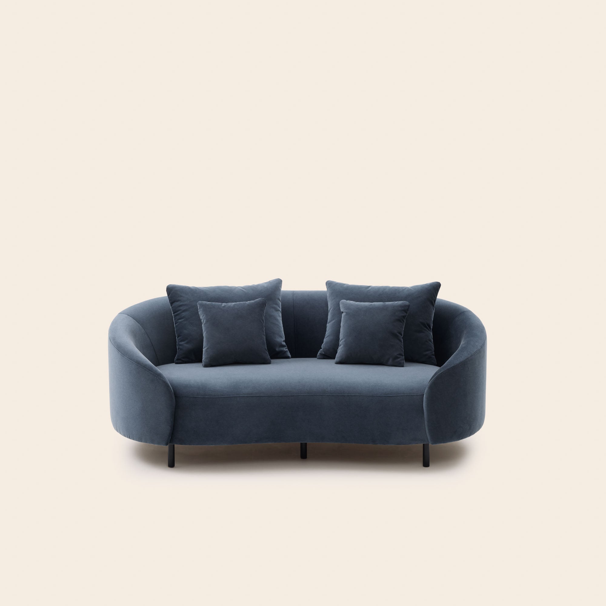 2-Sitzer-Sofa JULIKA blaugrauer Samt