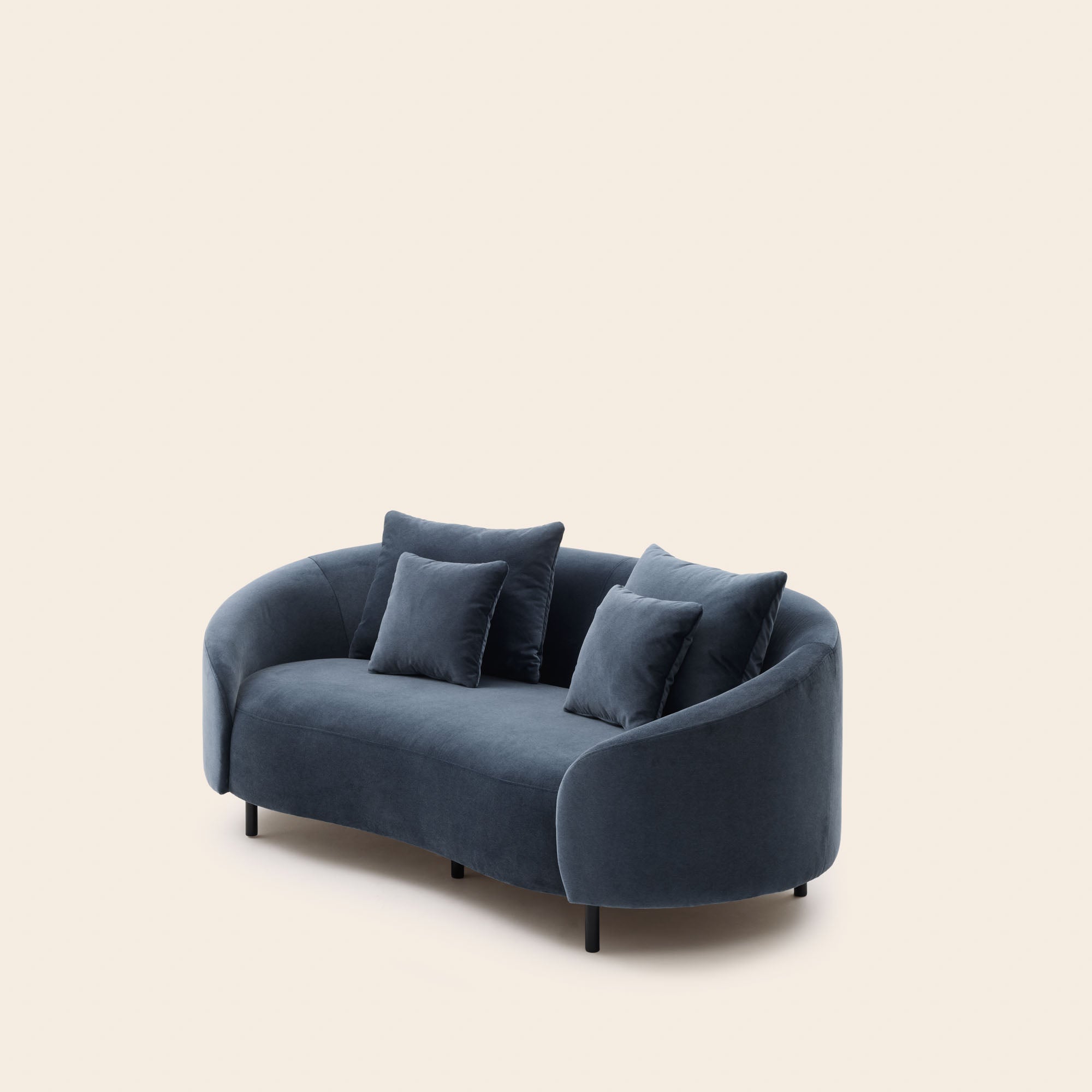 2-Sitzer-Sofa JULIKA blaugrauer Samt