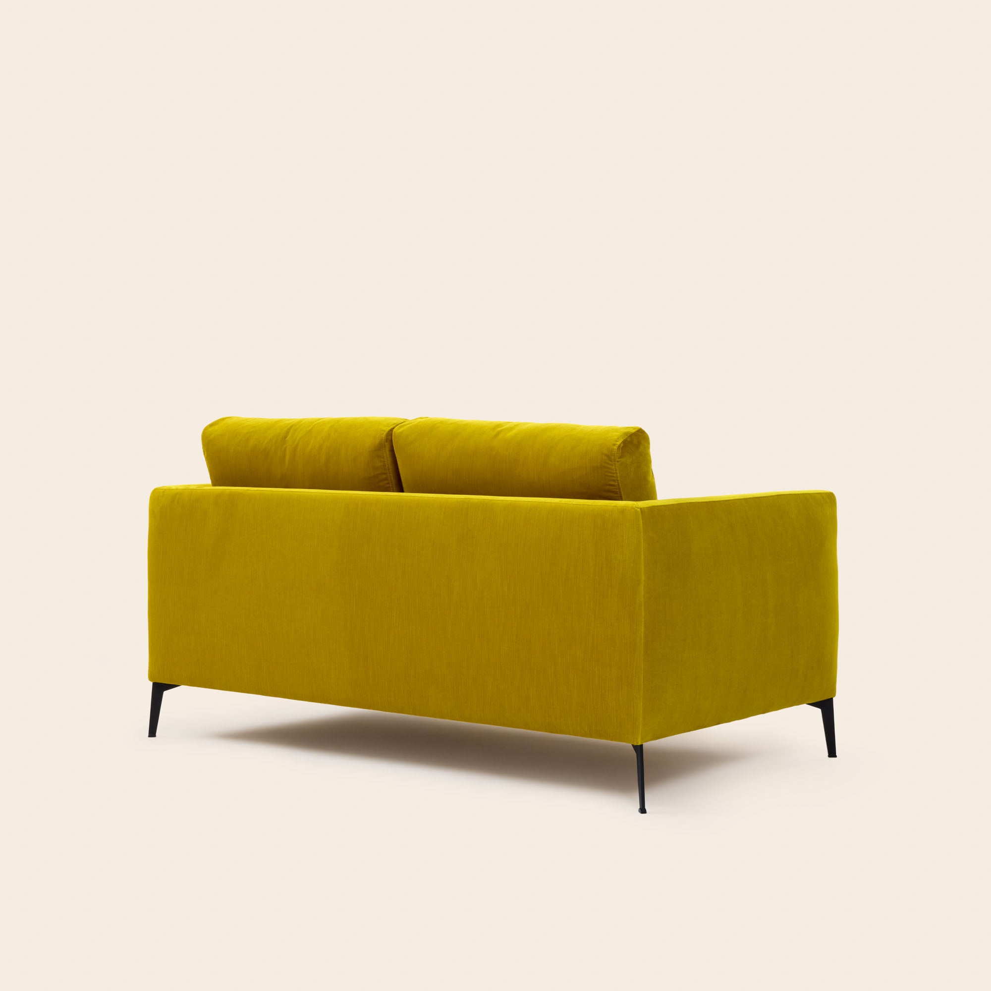 Divano 2 posti ODELLE velluto giallo zolfo