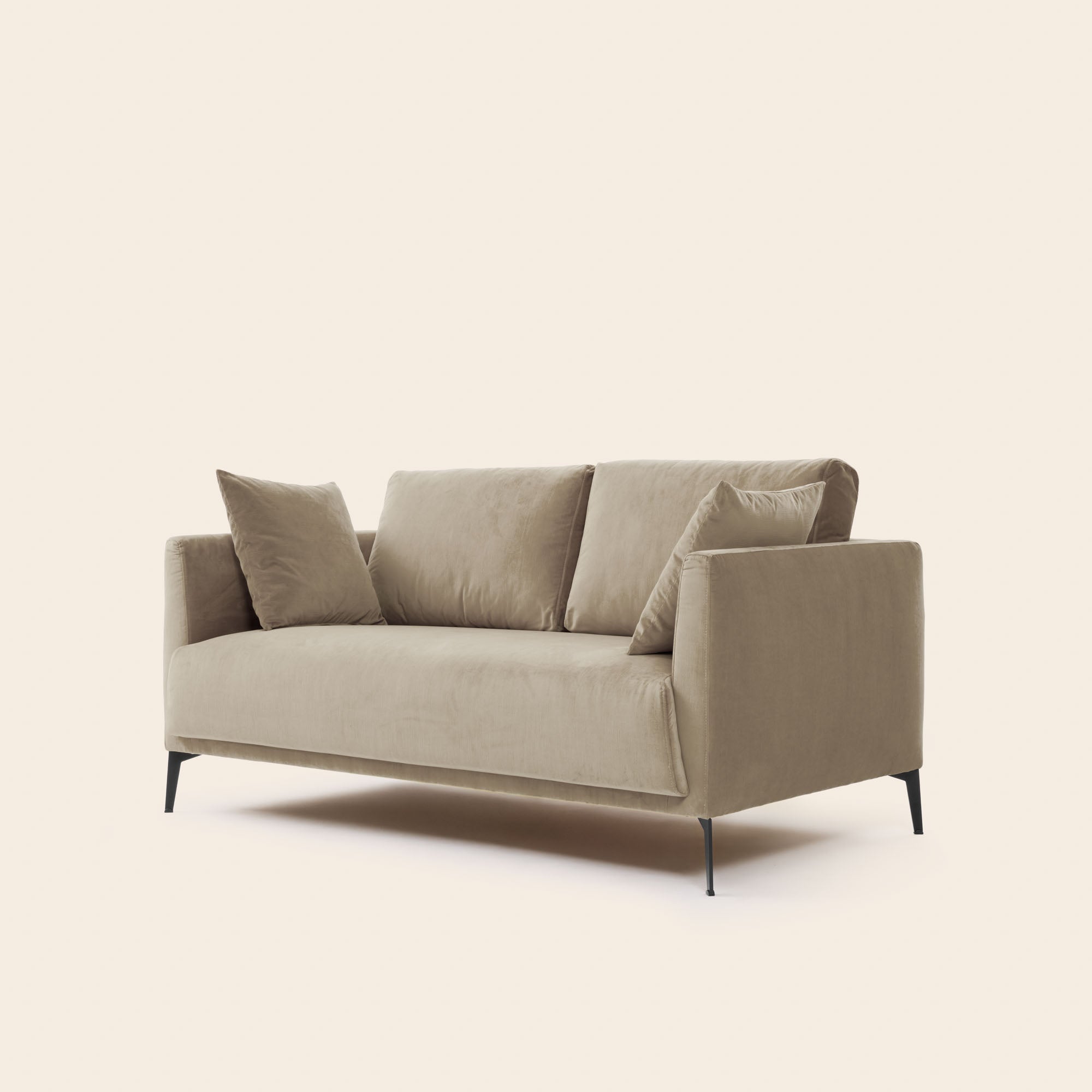 2-Sitzer-Sofa ODELLE schicker beige Samt