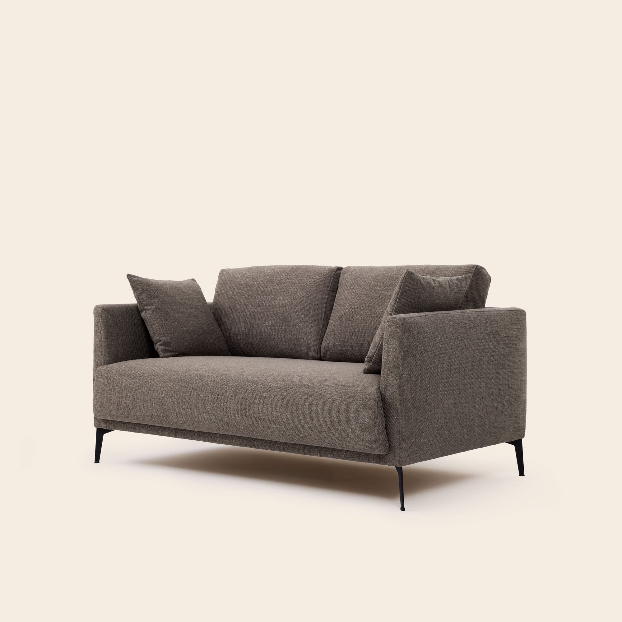 ODELLE 2-Sitzer-Sofa aus taupefarbenem Korbgeflecht