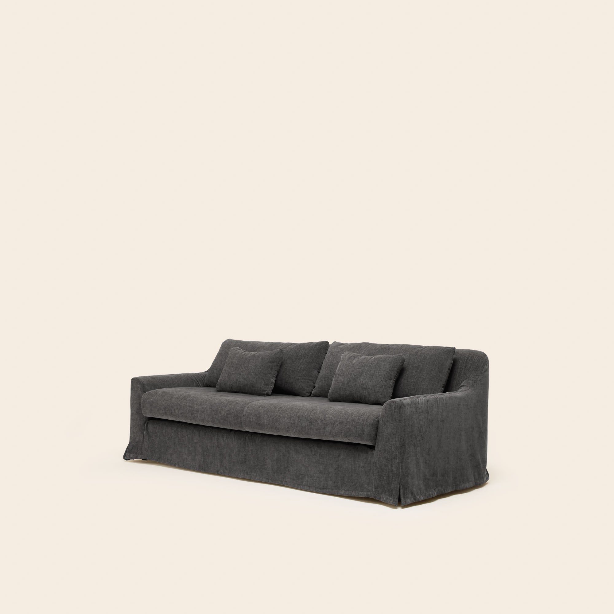 CLARIBEL 3-Sitzer-Sofa aus graphitgrauem Chenille