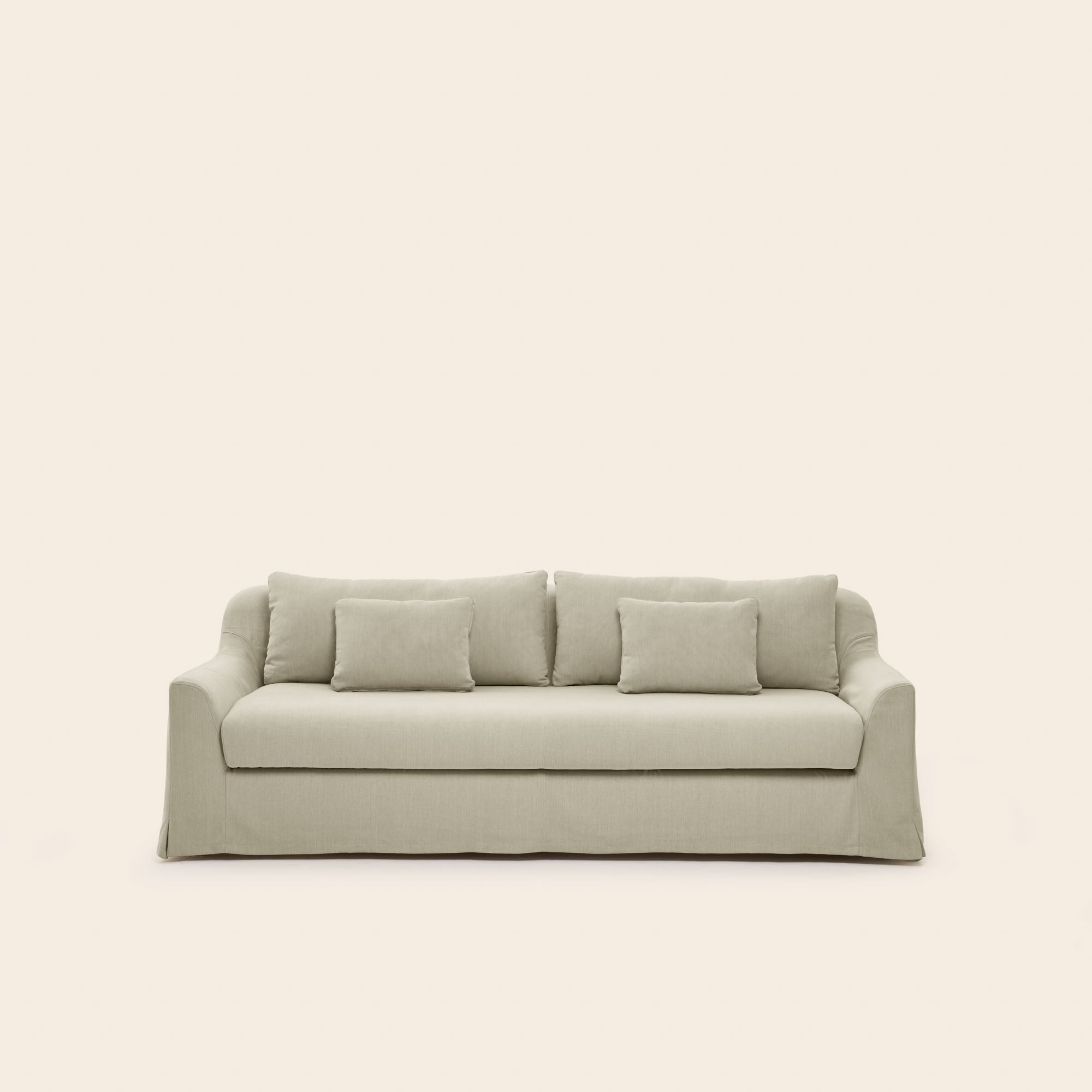 Divano CLARIBEL 3 posti in tela beige caldo