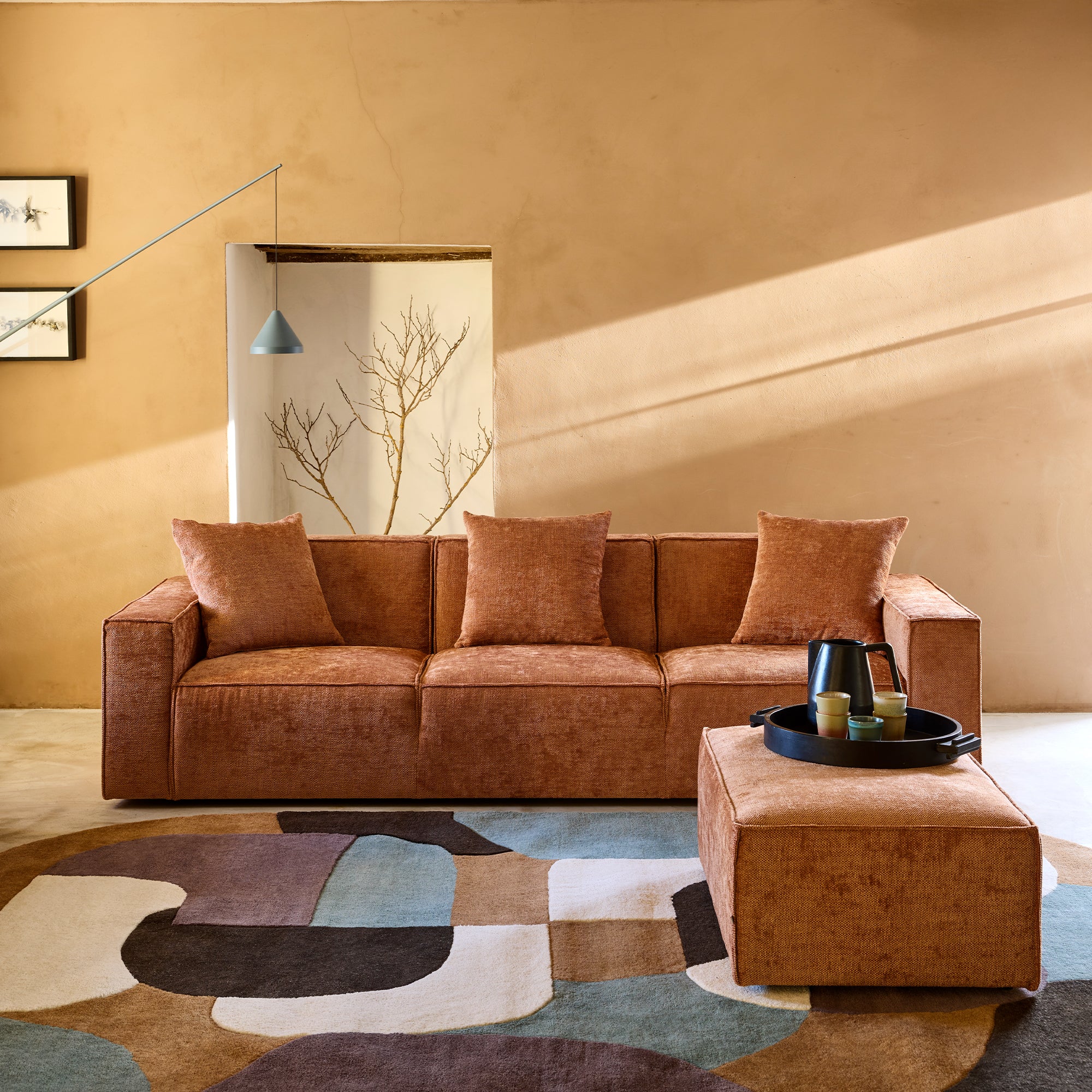 3-Sitzer-Sofa DYONIS Marlon Orange Sunset