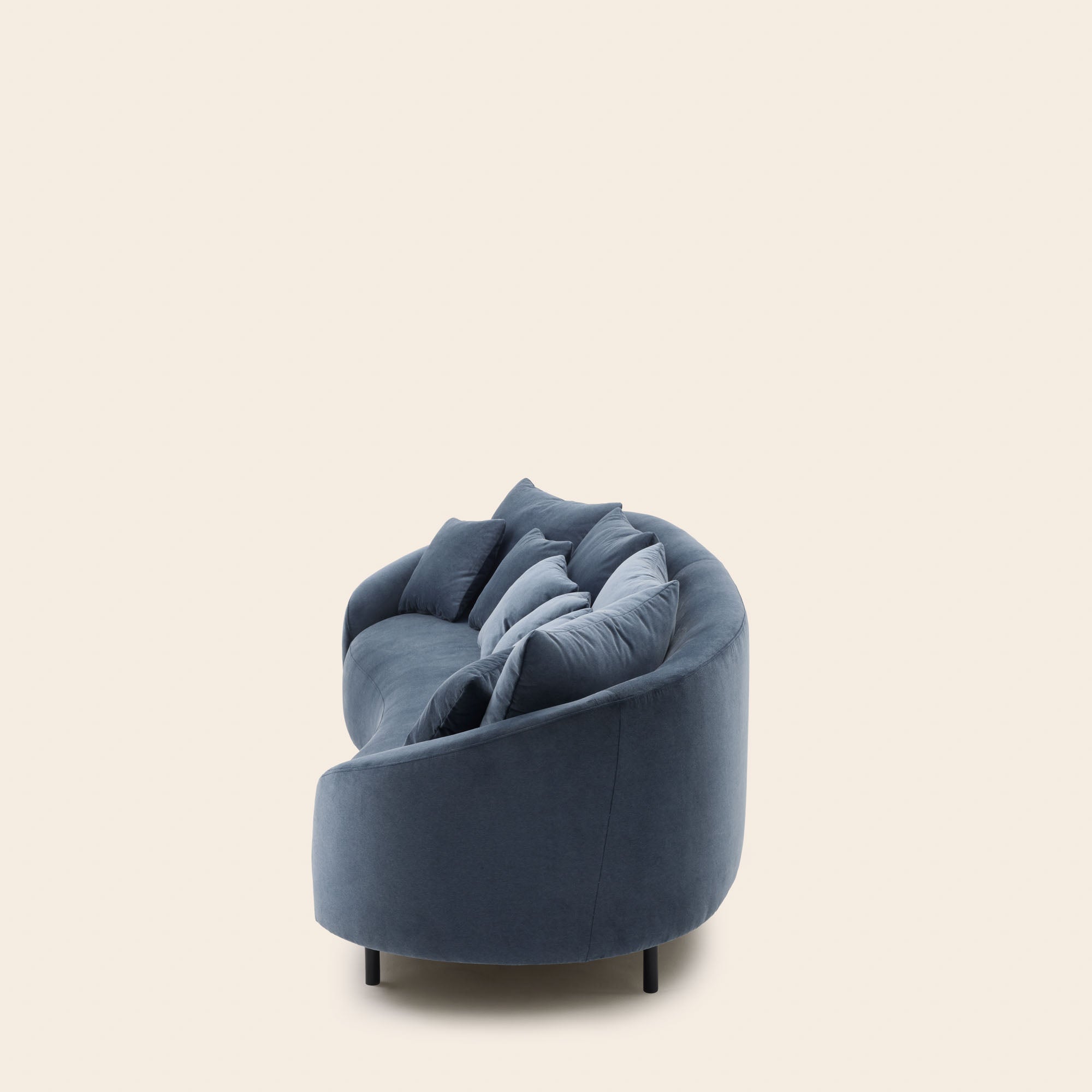 3-Sitzer-Sofa JULIKA blaugrauer Samt