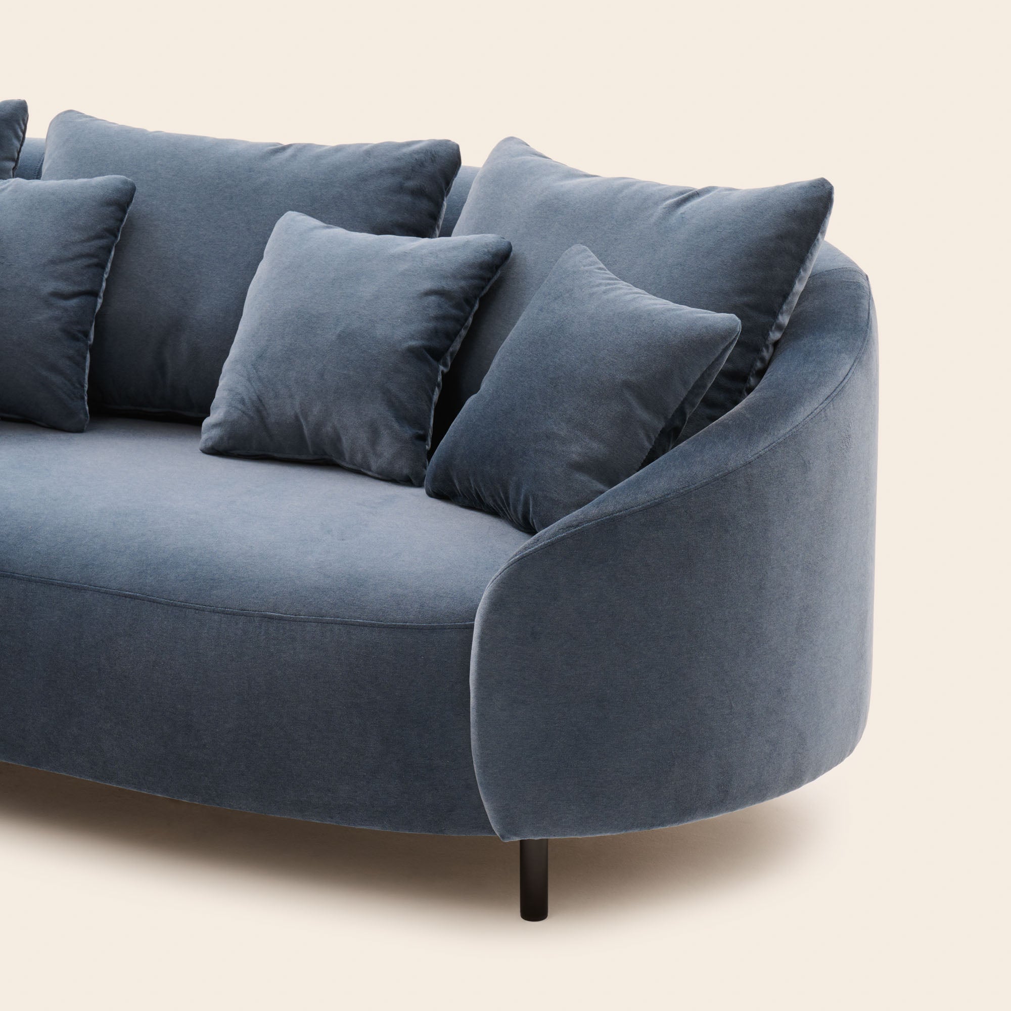 3-Sitzer-Sofa JULIKA blaugrauer Samt