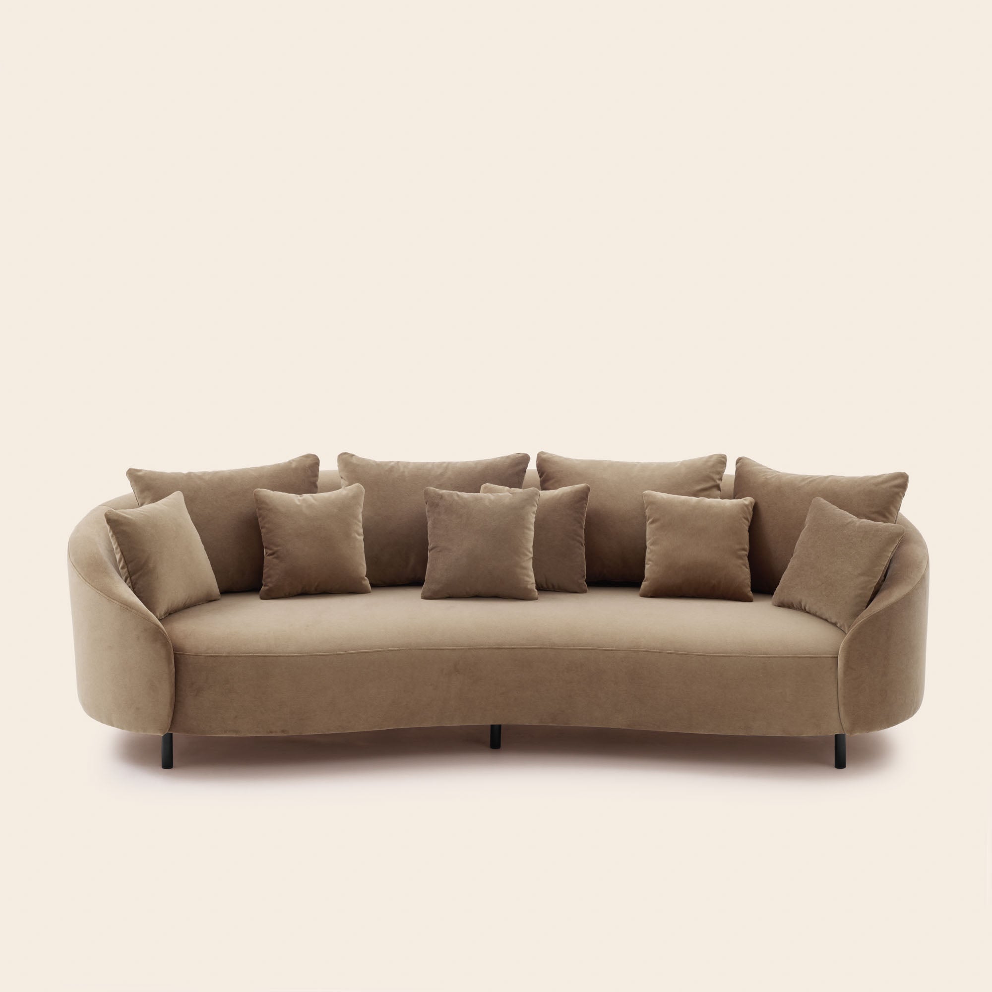 3-Sitzer-Sofa JULIKA aus warmem beigem Samt