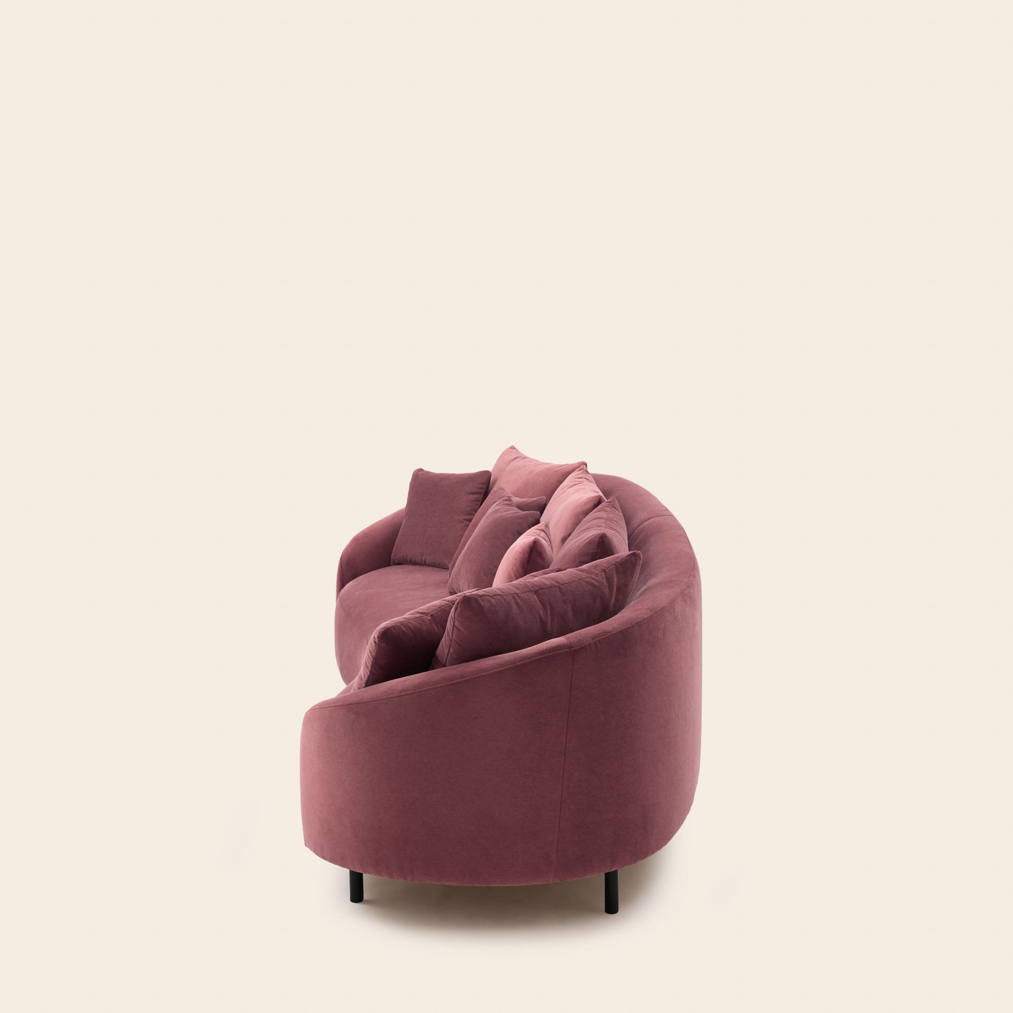 3-Sitzer-Sofa JULIKA aus weichem Aubergine-Samt