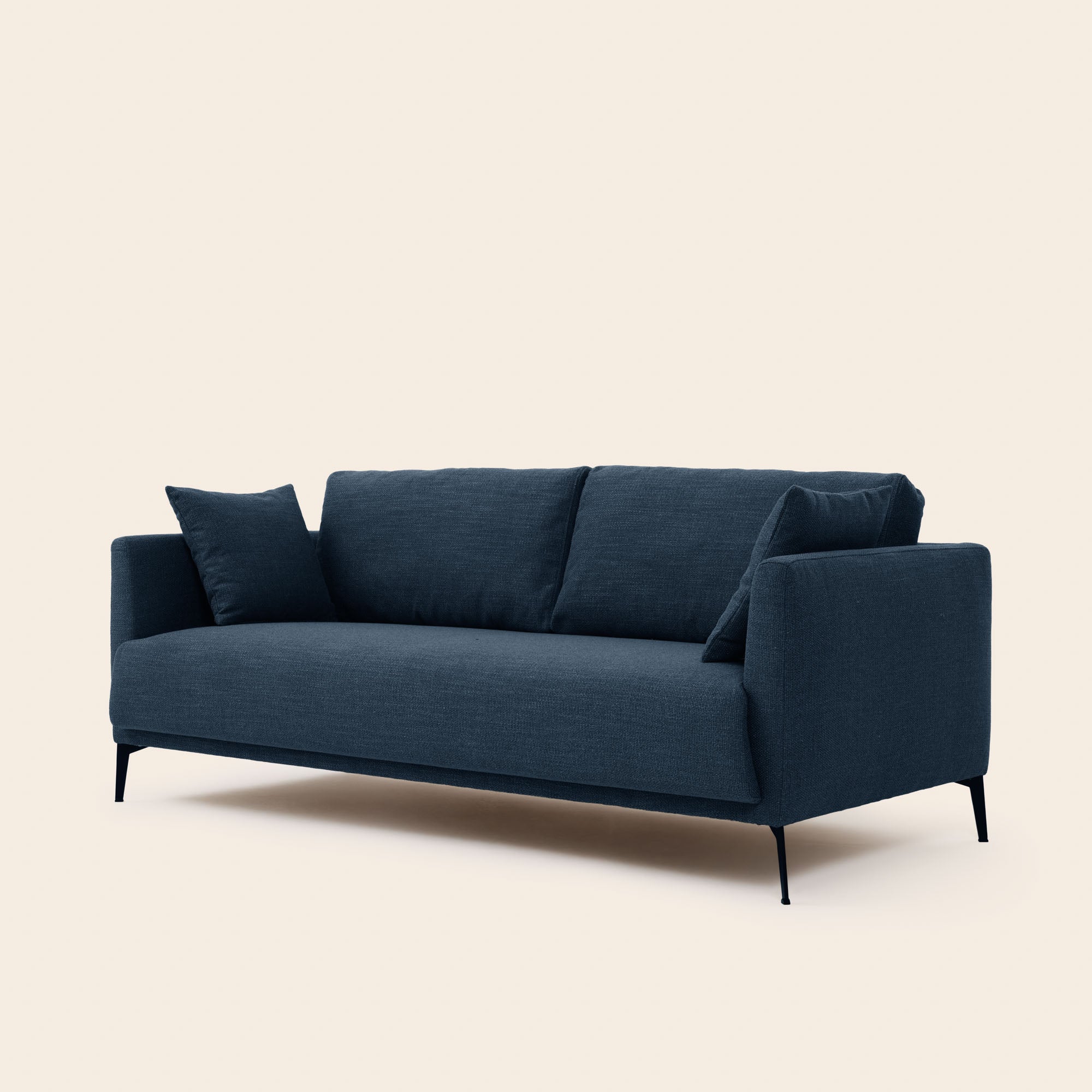 ODELLE 3-zitsbank in noordelijk blauw mandenvlechtwerk