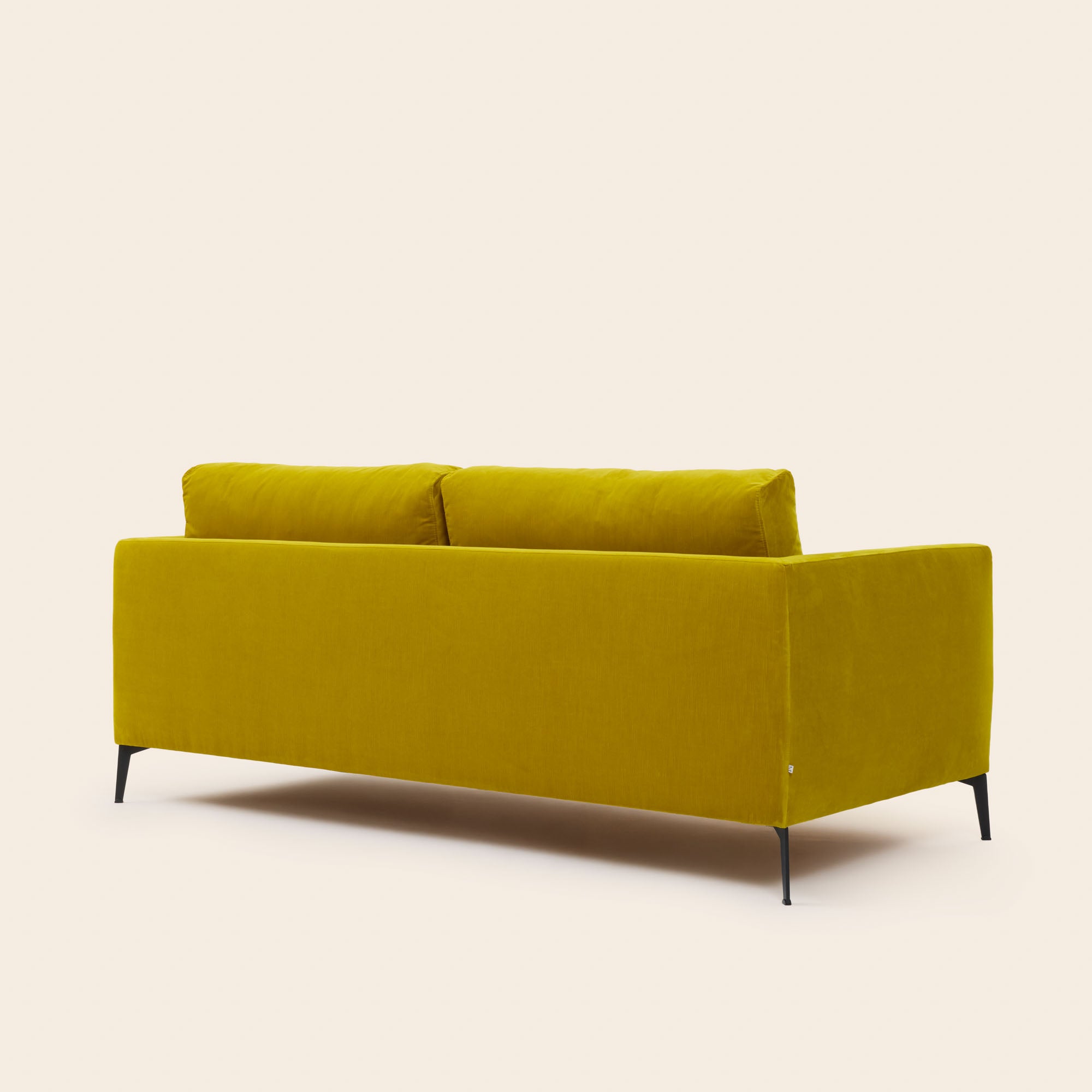 Divano 3 posti ODELLE velluto giallo zolfo
