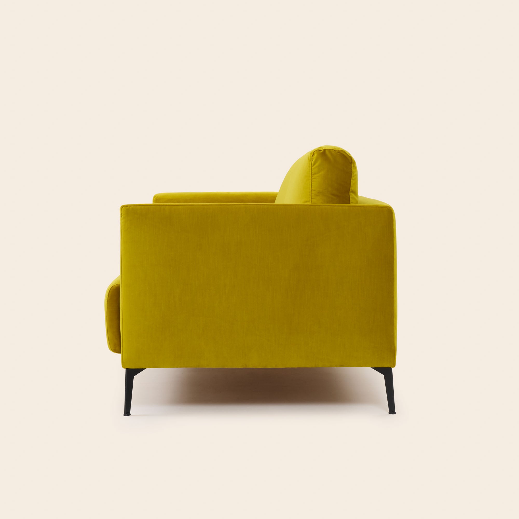 Divano 3 posti ODELLE velluto giallo zolfo
