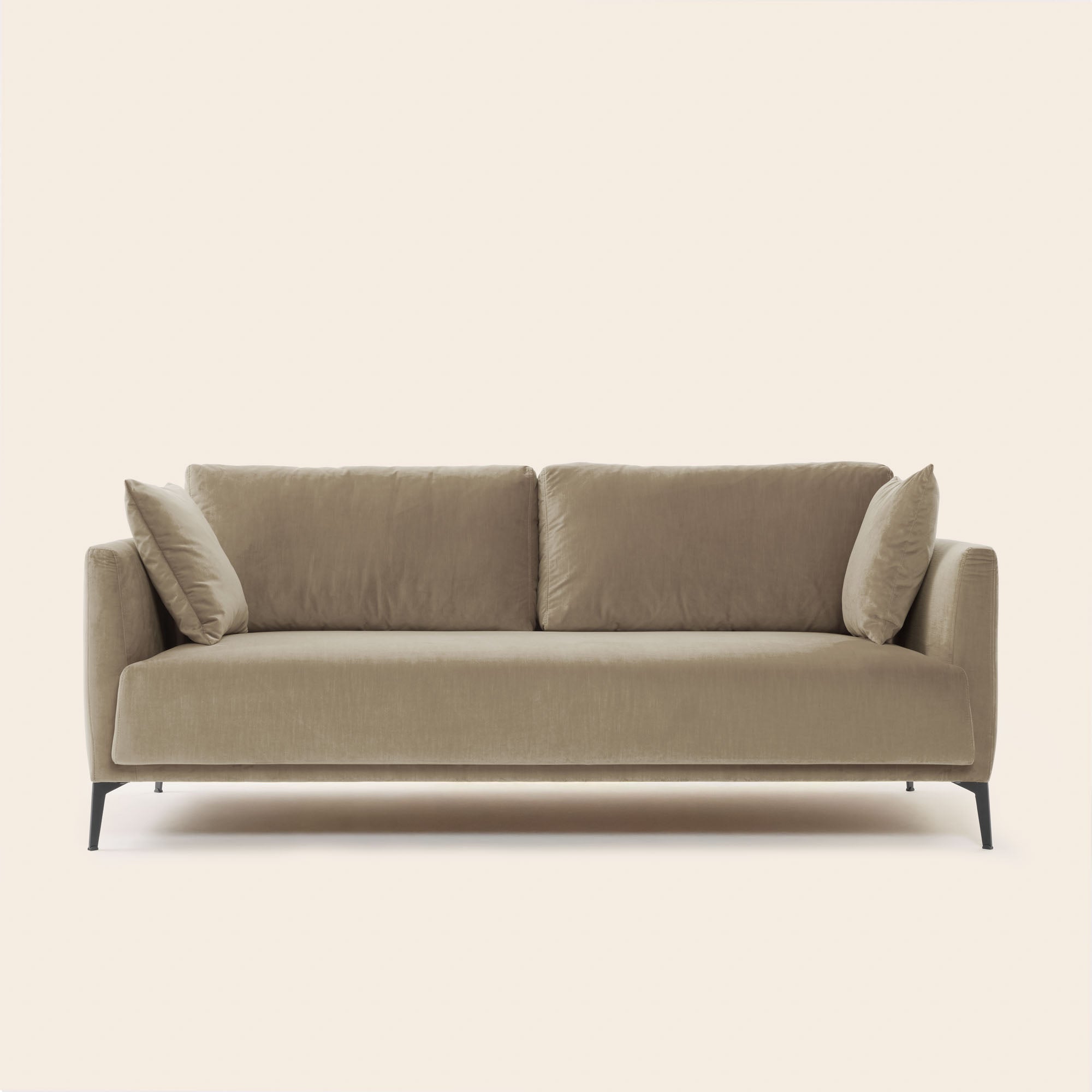 Divano a 3 posti ODELLE chic velluto beige