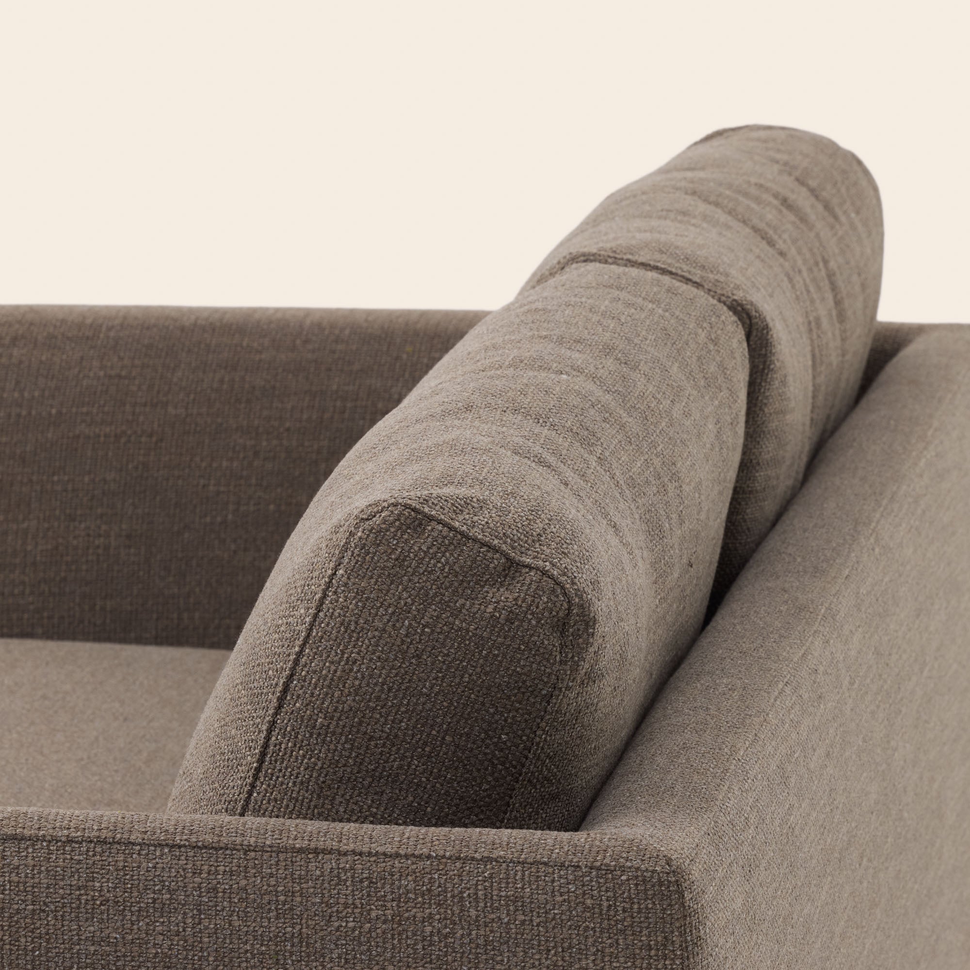 ODELLE 3-zitsbank in taupe mandgeweven