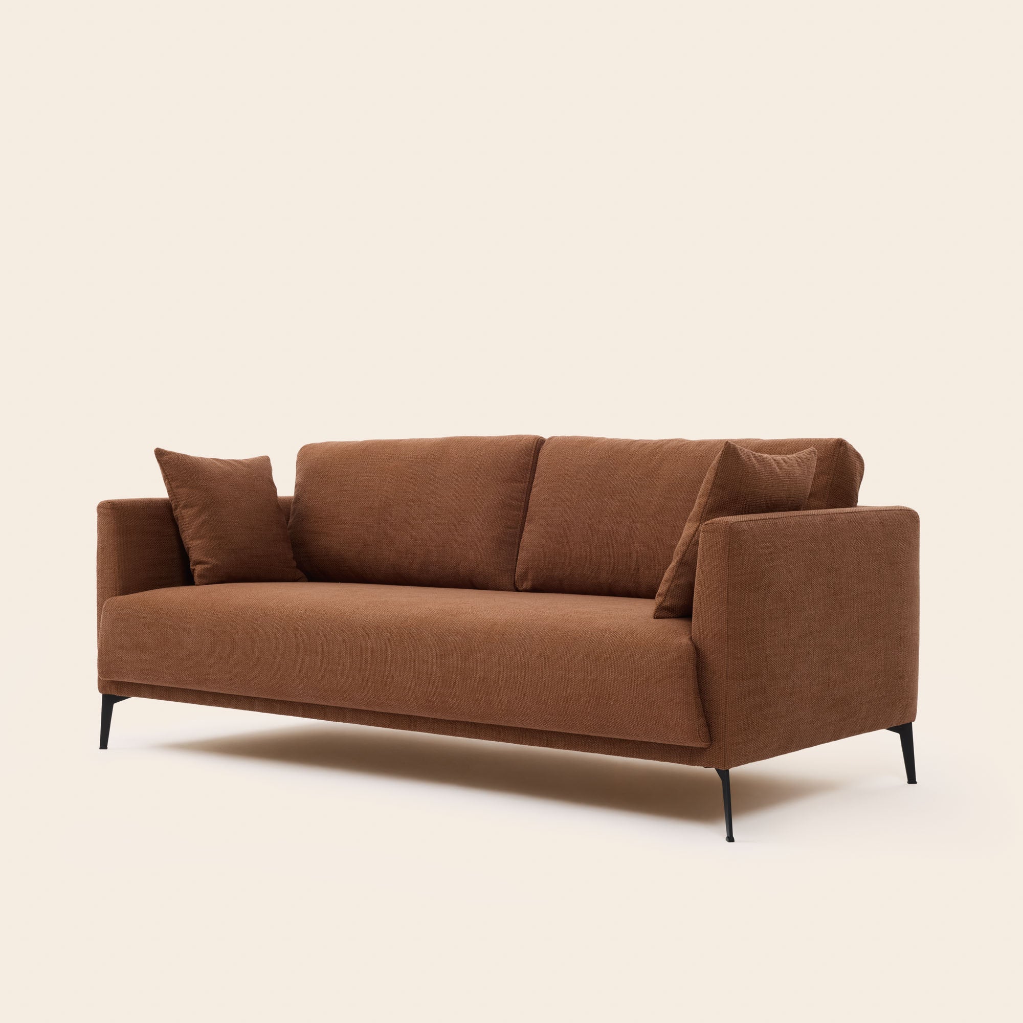 ODELLE 3-Sitzer-Sofa aus rotem Korbgeflecht