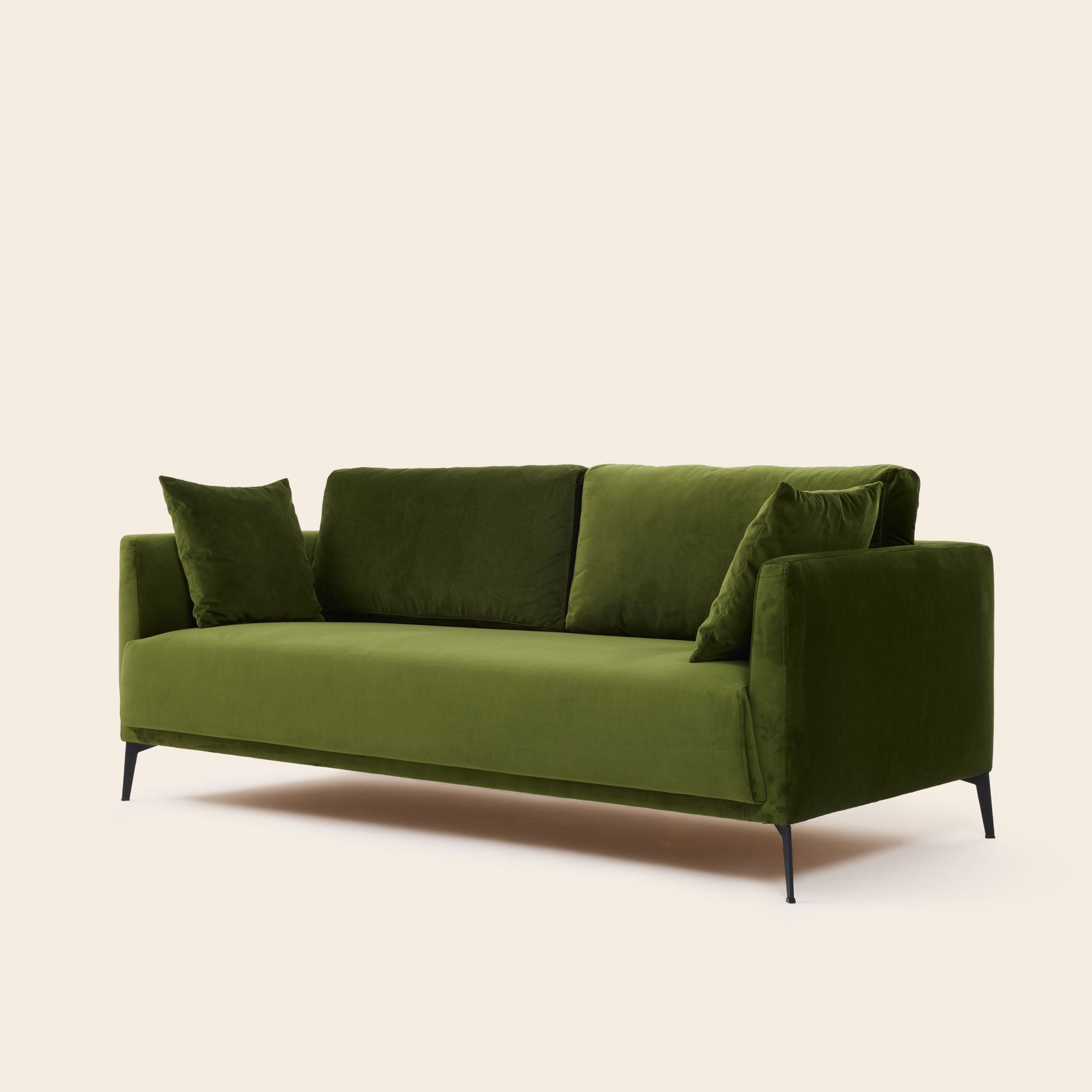 Divano 3 posti ODELLE velluto verde oliva