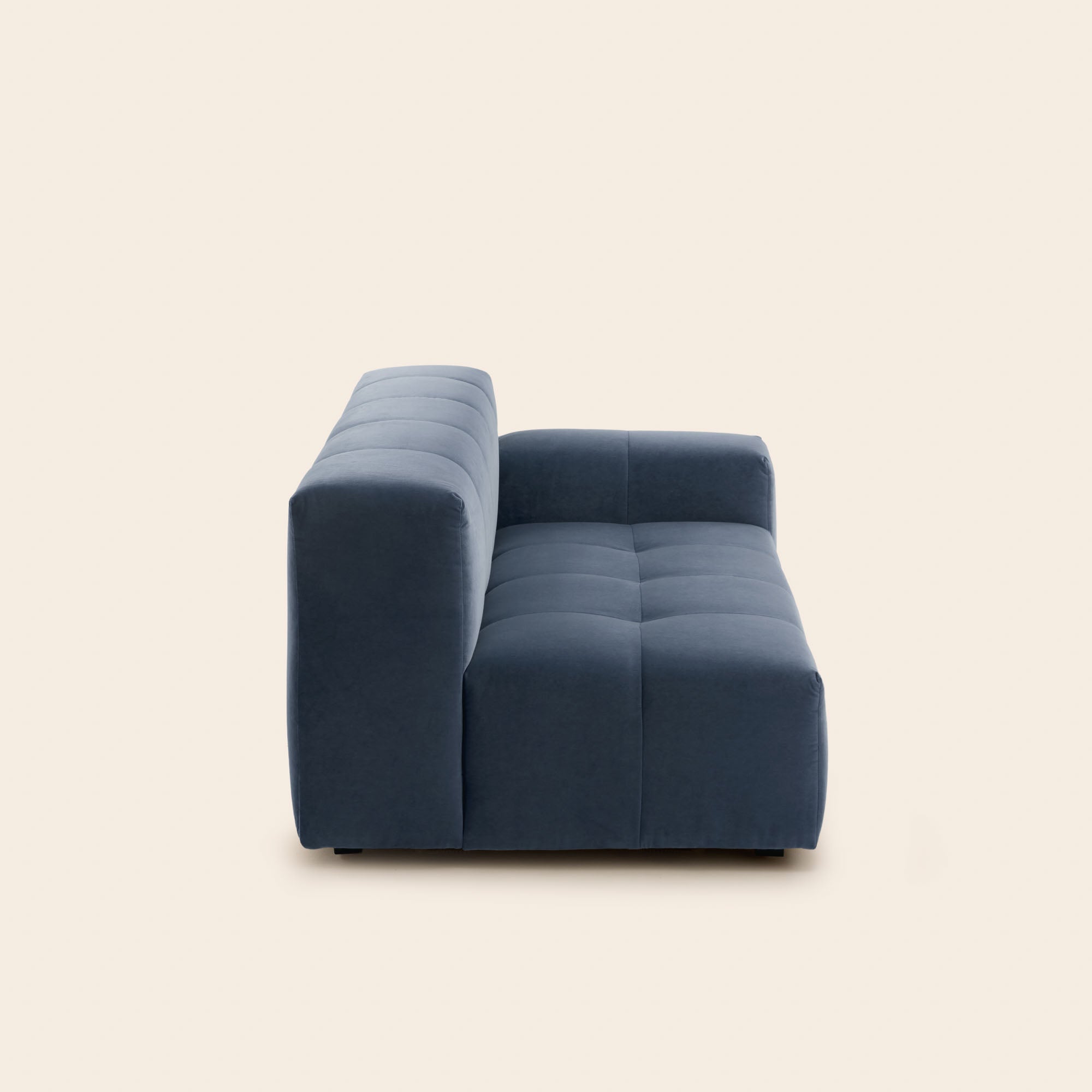 Canapé modulable accoudoir D UBERTO opal bleu de gris