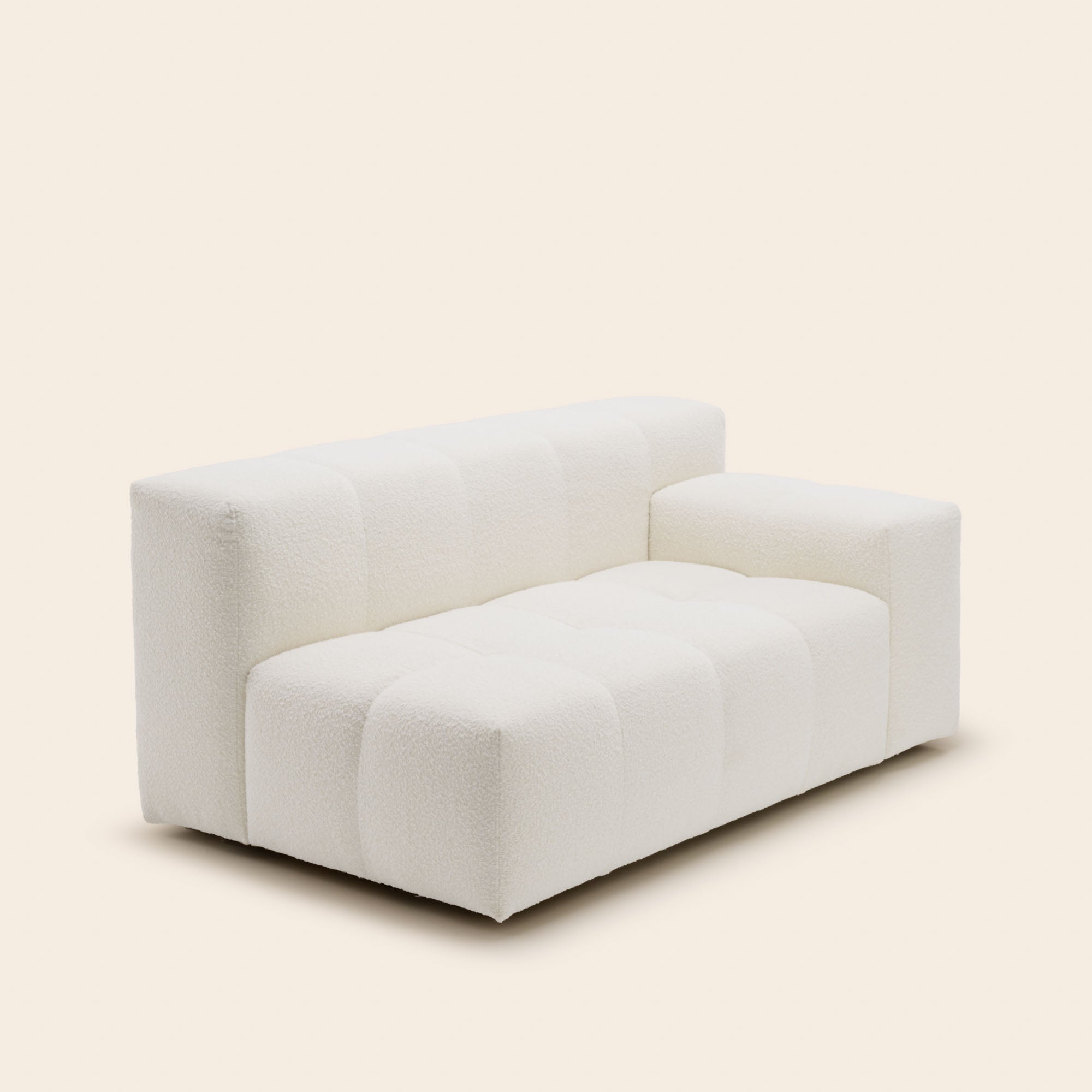 Canapé modulable accoudoir D UBERTO sym écru bouclé
