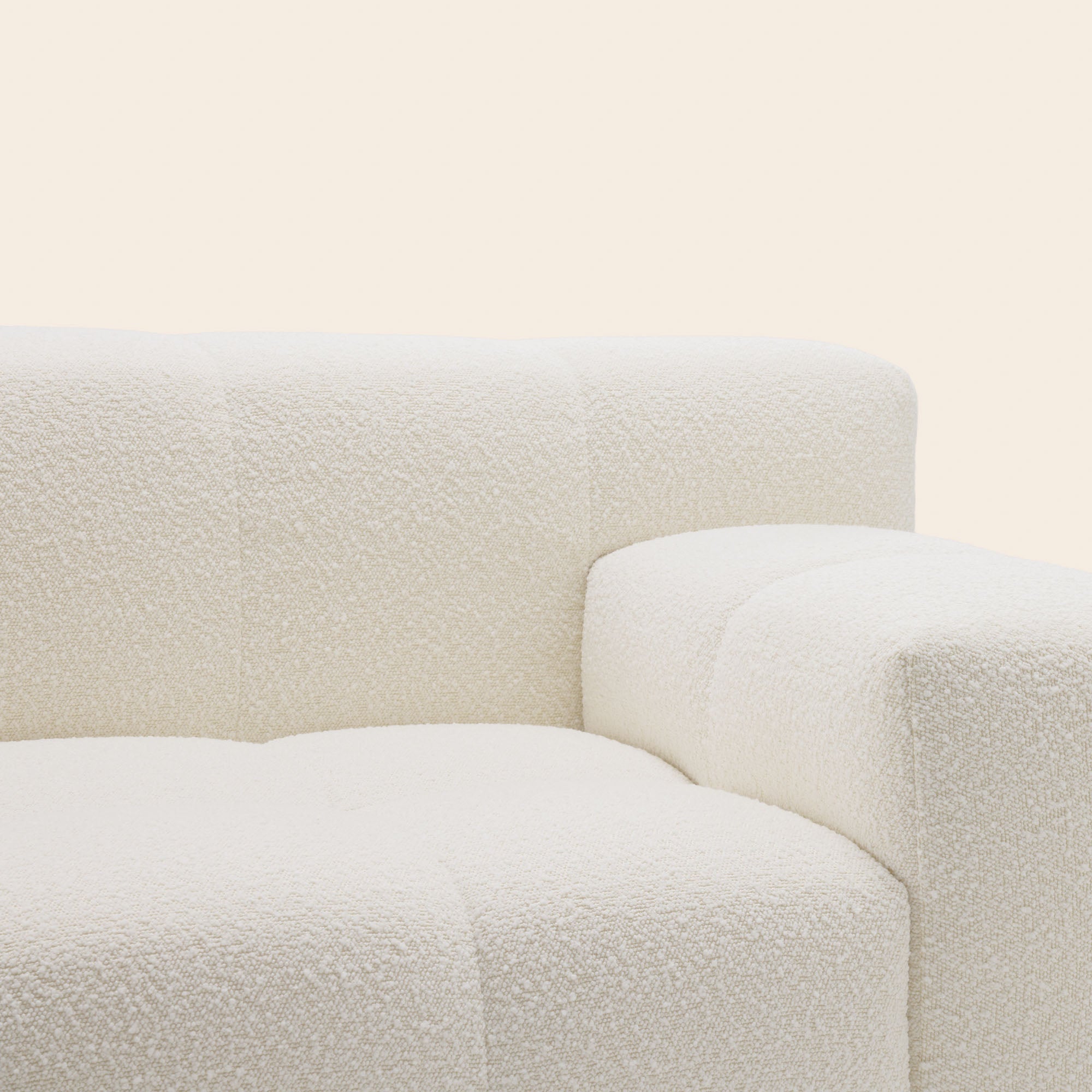 Canapé modulable accoudoir D UBERTO sym écru bouclé