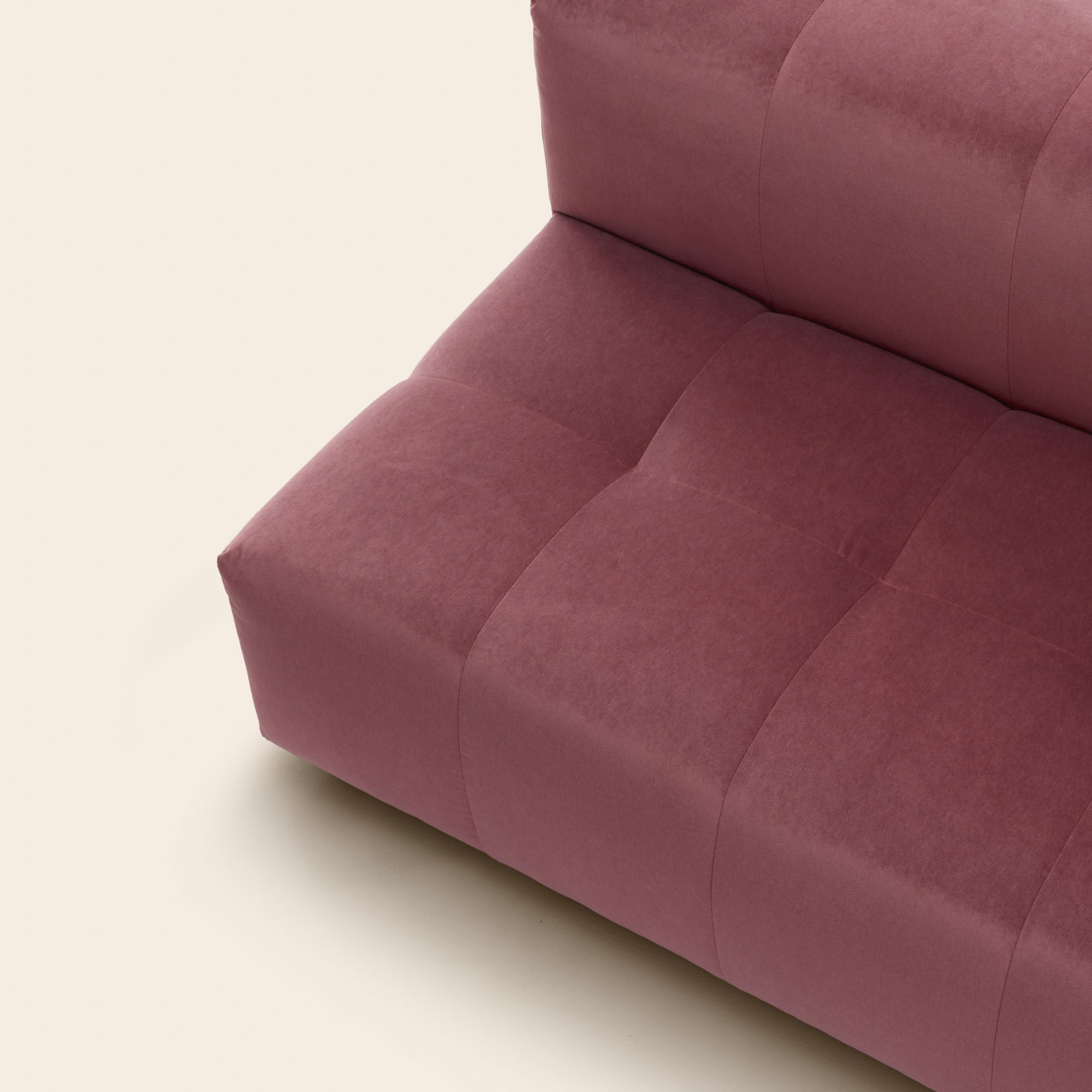 Canapé modulable accoudoir D UBERTO opal aubergine douce