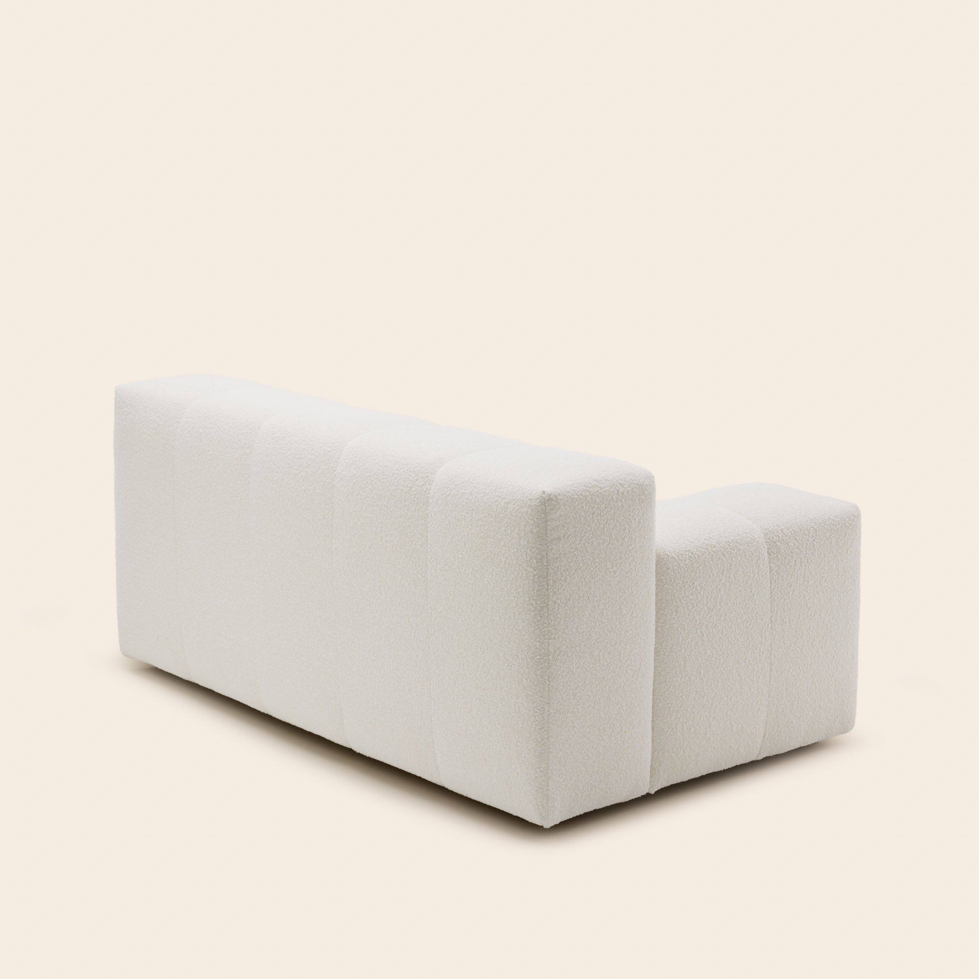 Canapé modulable accoudoir G UBERTO sym écru bouclé