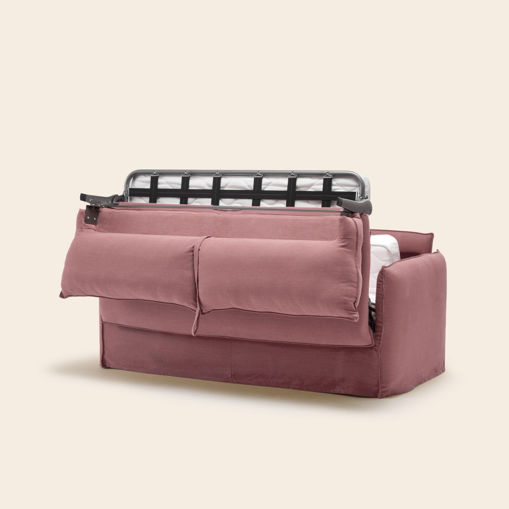 Divano trasformabile JANEL barbate rosa antico