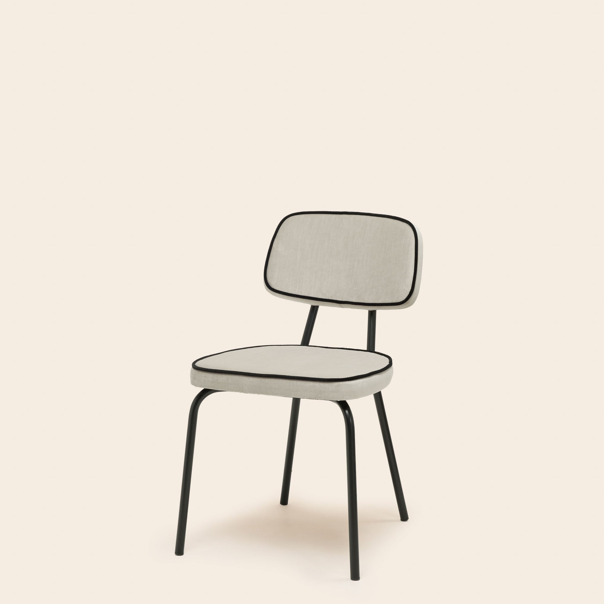 Chaise YSABEAU dalila gris perle et noir