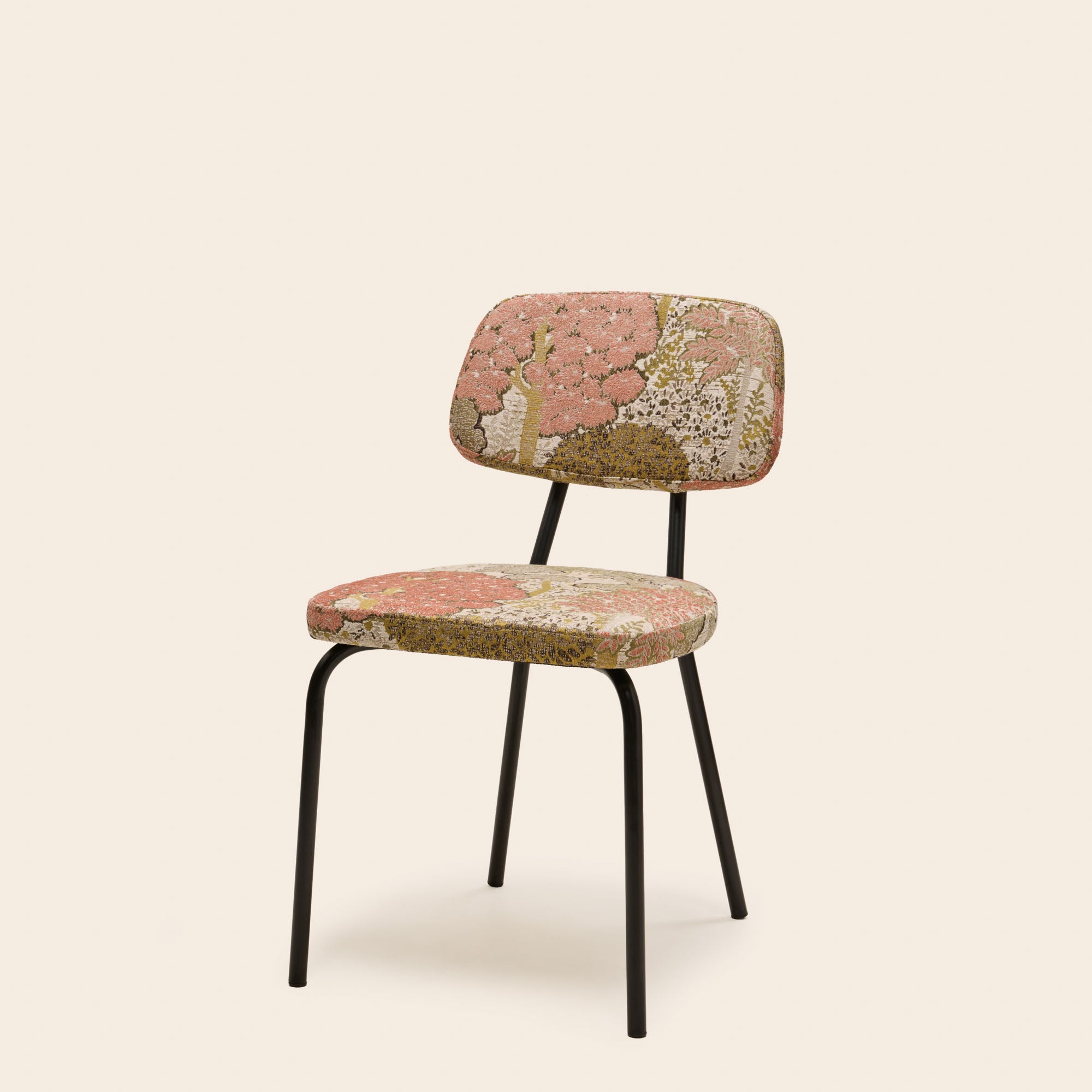 Chaise YSABEAU alisia naturel et rose orangé
