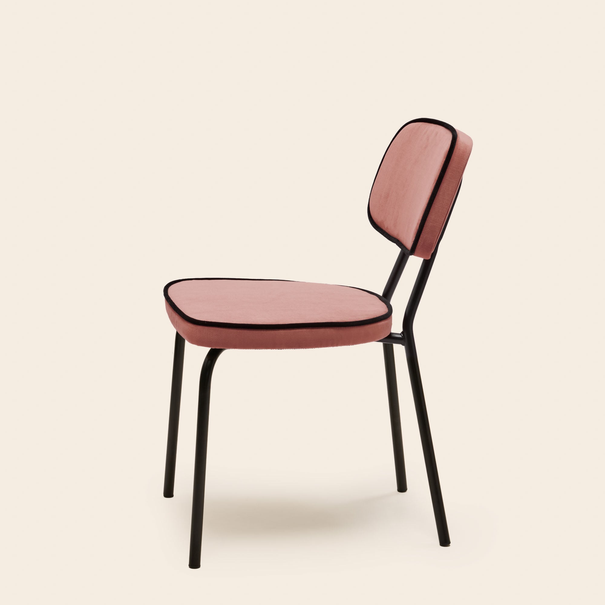 Chaise YSABEAU dalila pêche rosé et noir
