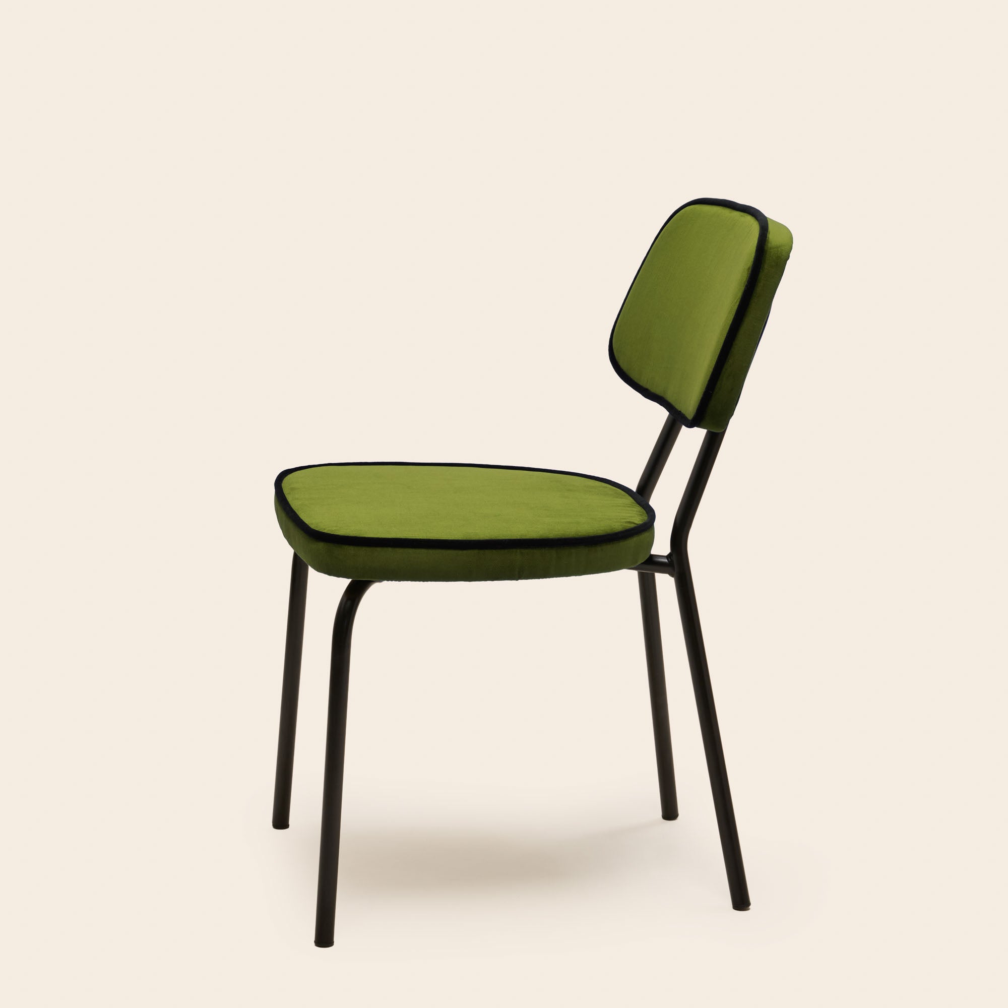 Chaise YSABEAU dalila vert olive et noir