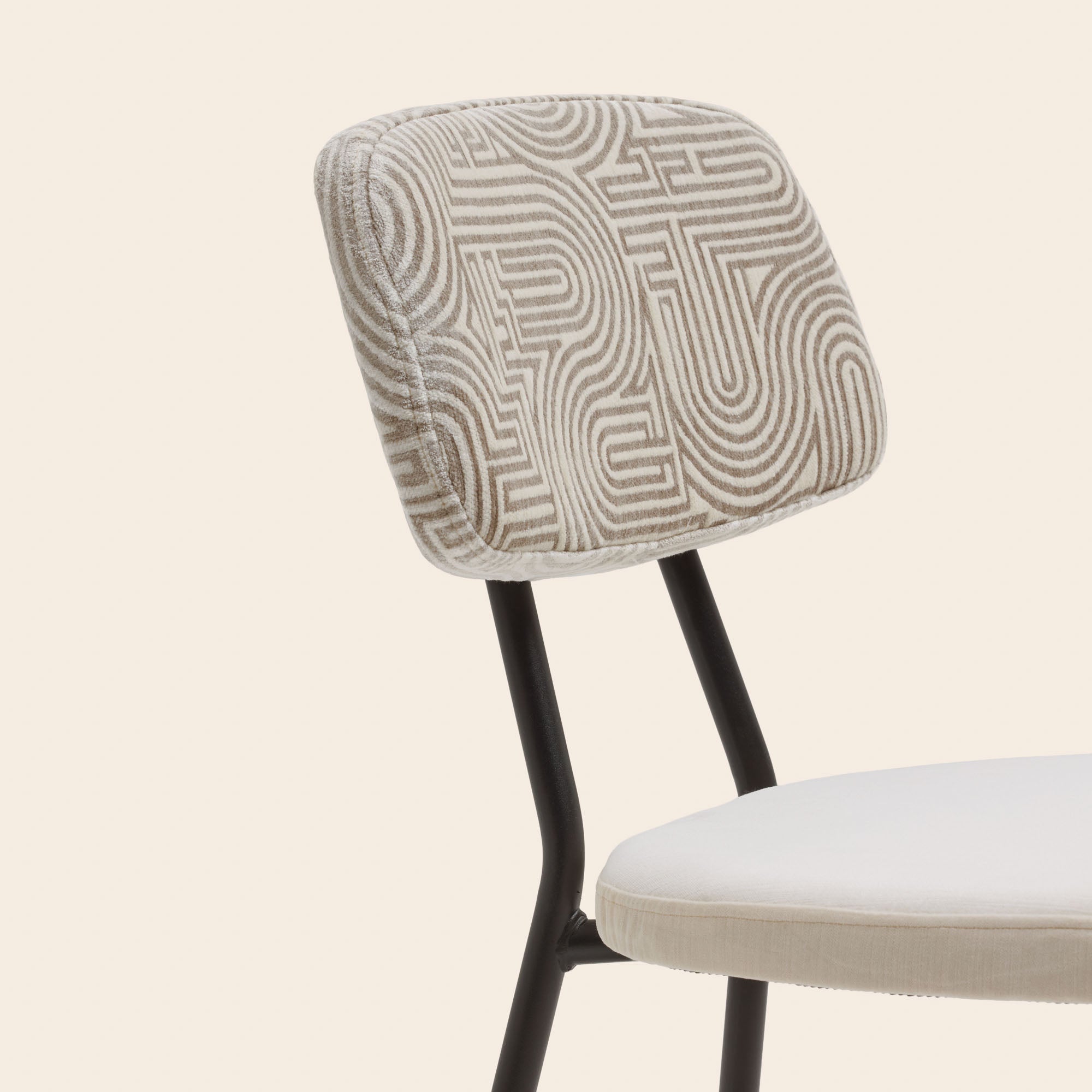 YSABEAU Stuhl Elfenbein und Taupe