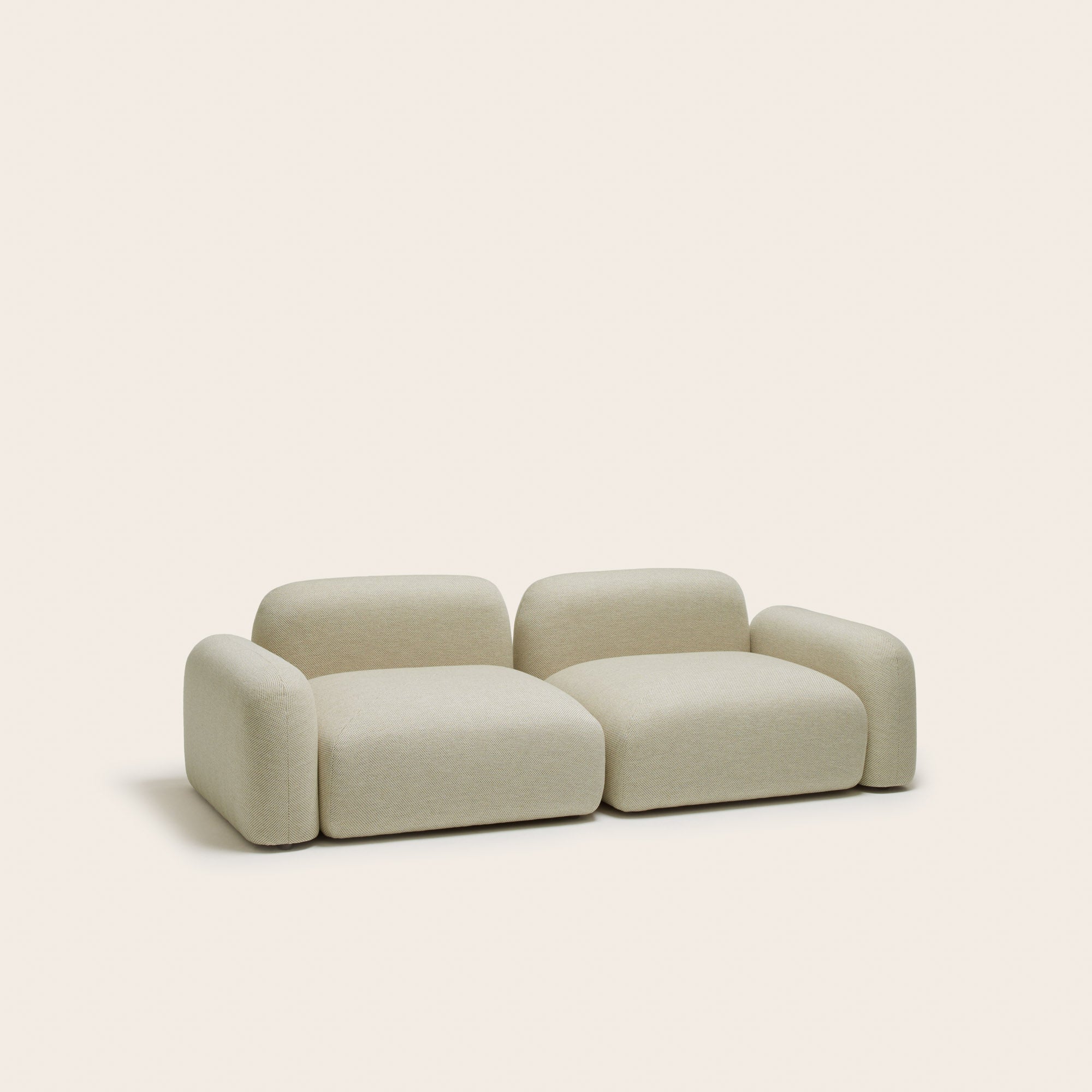 Chauffeuse modulable accoudoir bas G ISILD natté naturel