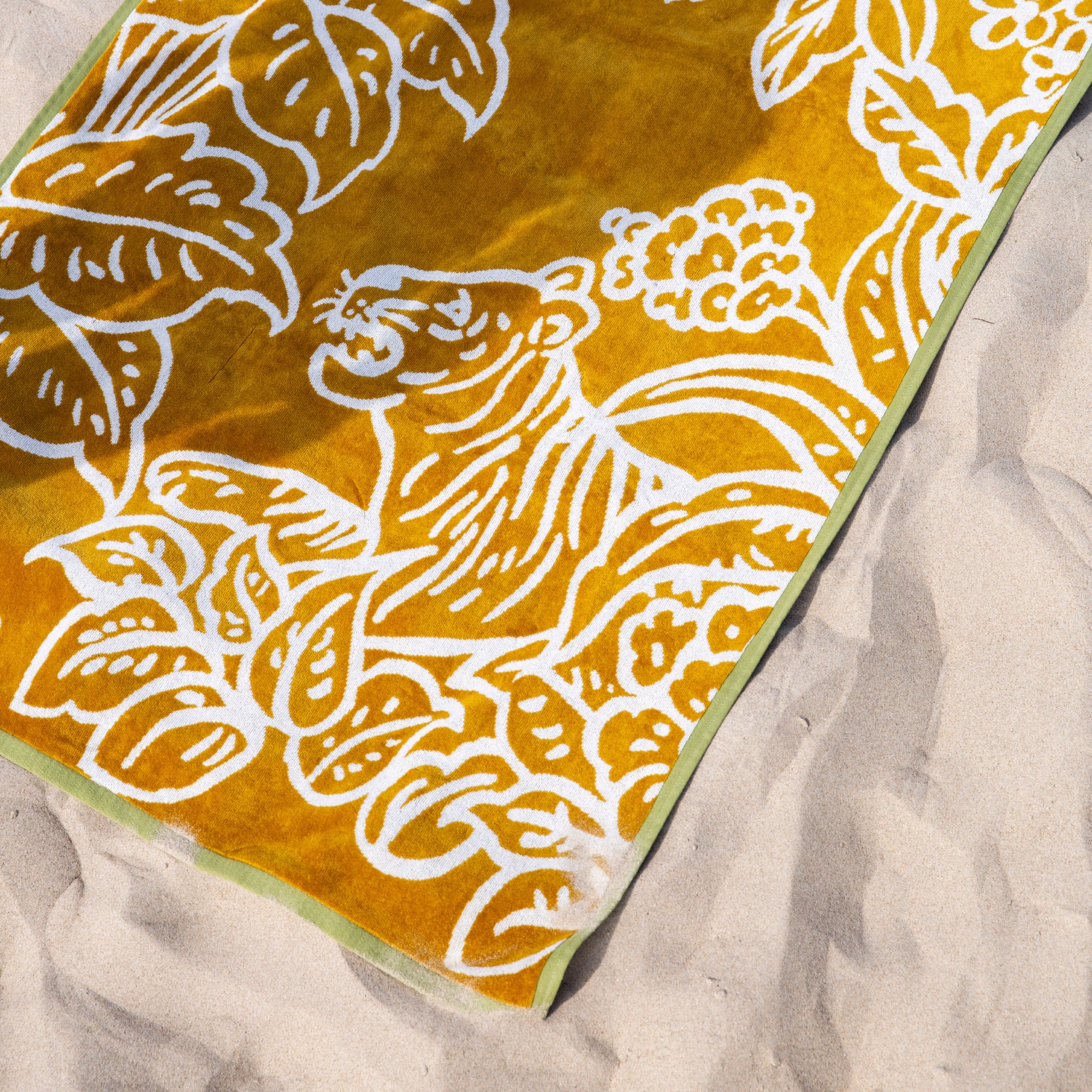 Drap de plage TIGRIS jaune et ivoire