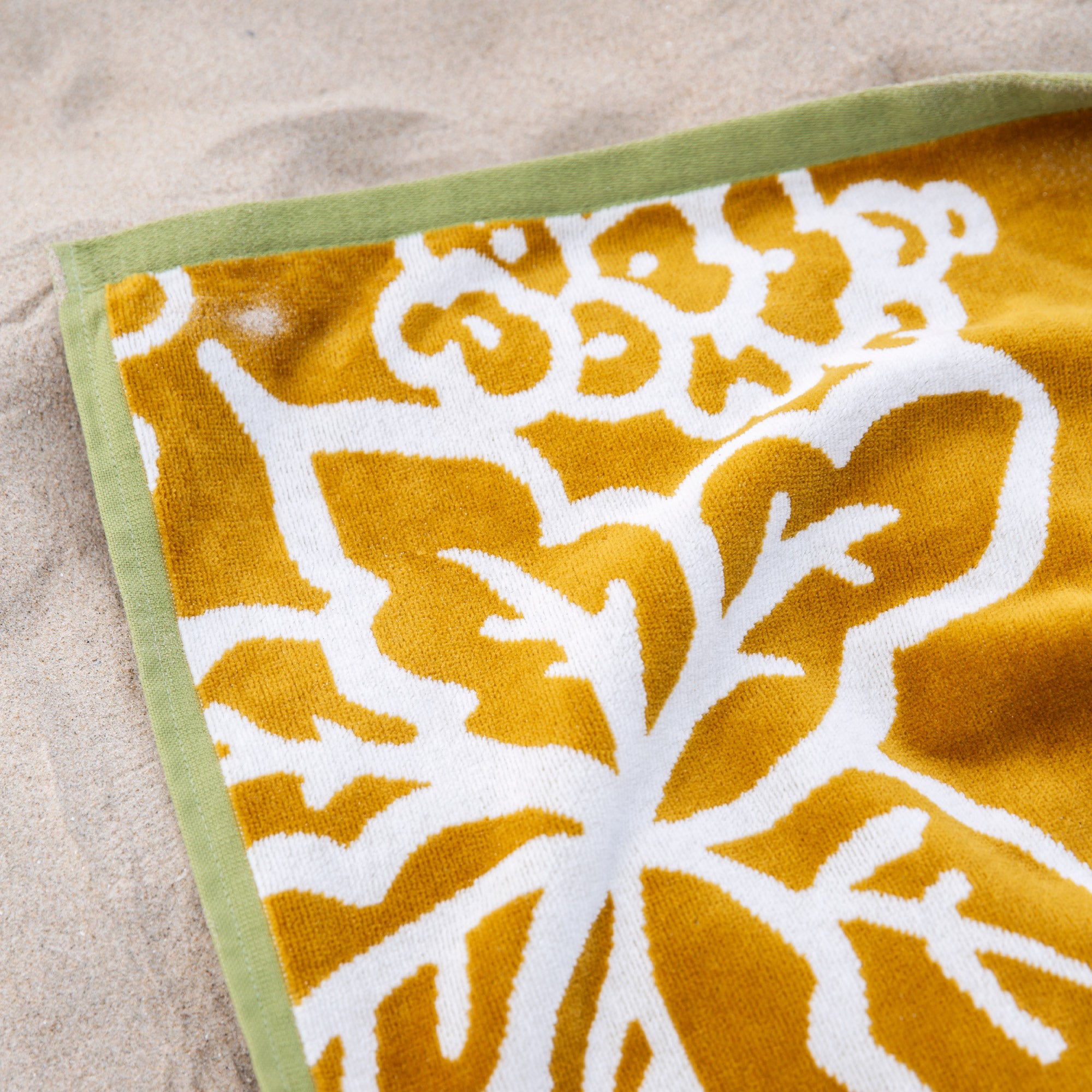 Drap de plage TIGRIS jaune et ivoire